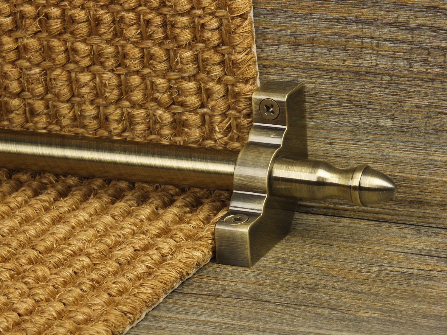 eXtreme® Coronation Stair Rods Extra Length ~ Antique - Easy Rods to fit Hollow Stair Carpet Runner Bars Affordable Cheap - 3 Lengths Available (75cm length rod)