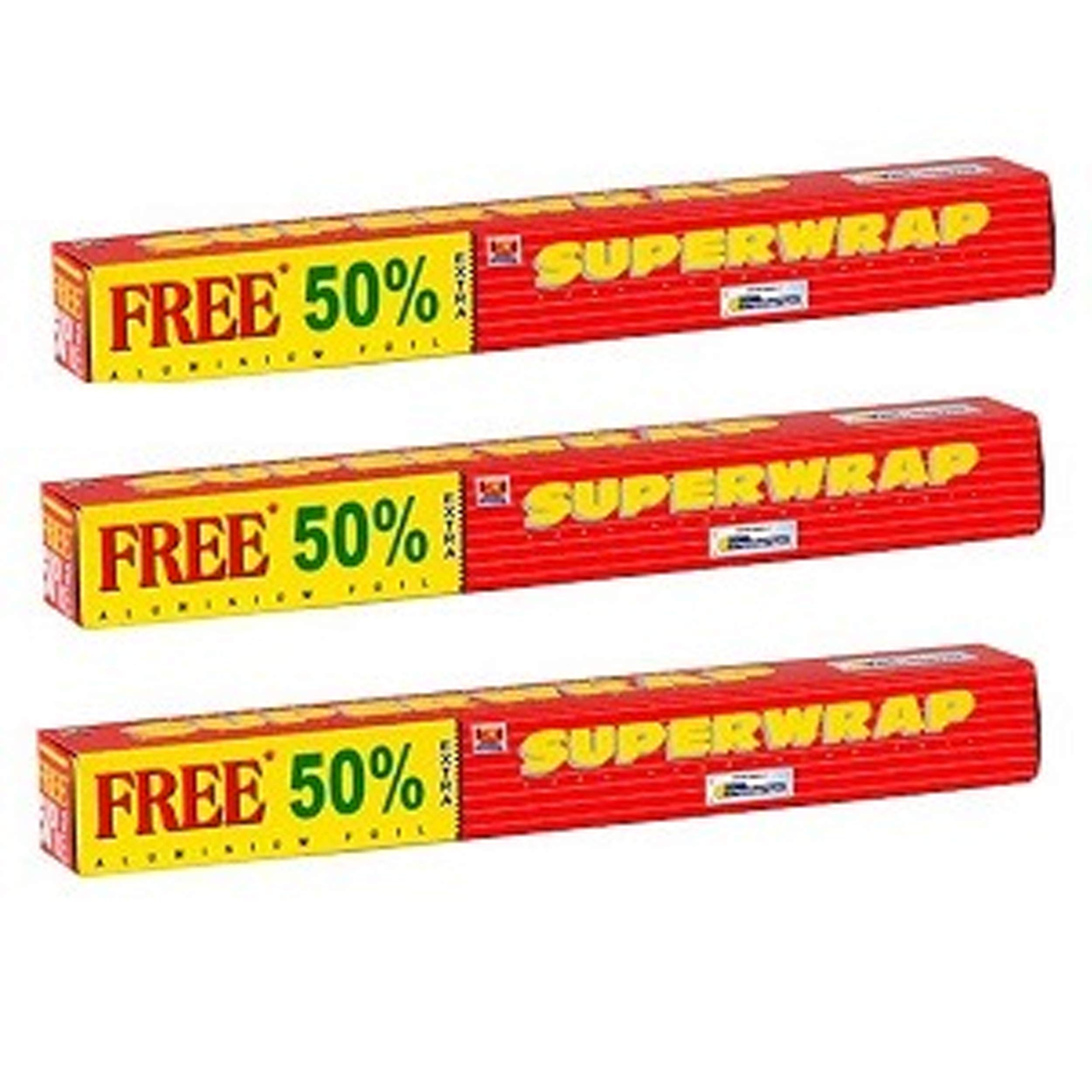 Superwrap Aluminium Foil For Wrapping, Freezing, Storing, Packaging Food (11 Microns) - 30gm (20 + 10g) Pack Of 3 (4 Meters Per Pack)-image-1