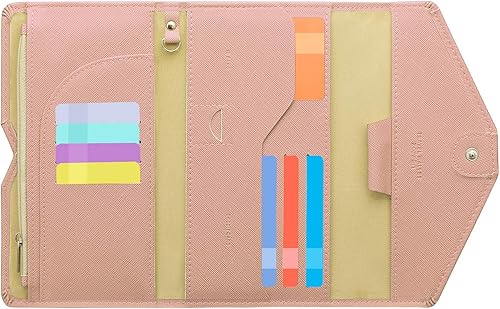 Zoppen - Billetera de viaje con bloqueo RFID multiusos (Ver.4) Portatarjetas de pasaporte y vacunas, organizador de documentos de tres pliegues,
