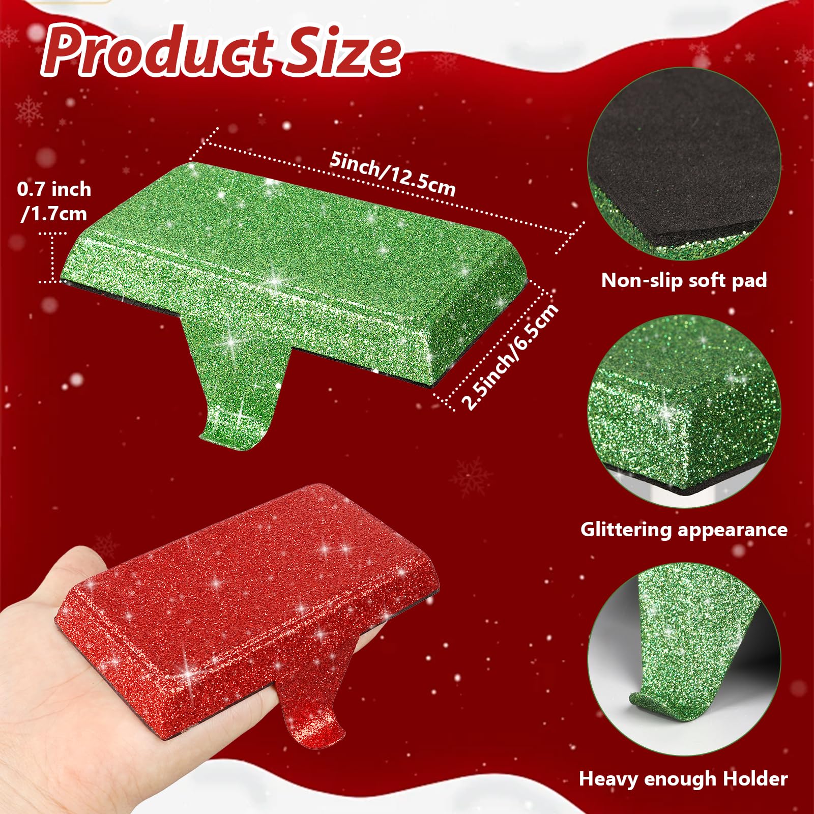 mumisuto Christmas Socks Hook, Appendino per Calze di Natale, Christmas Stocking Holder, Appendini Natalizi per Camino, Decorazioni Natalizie e Regali (4 pezzi)