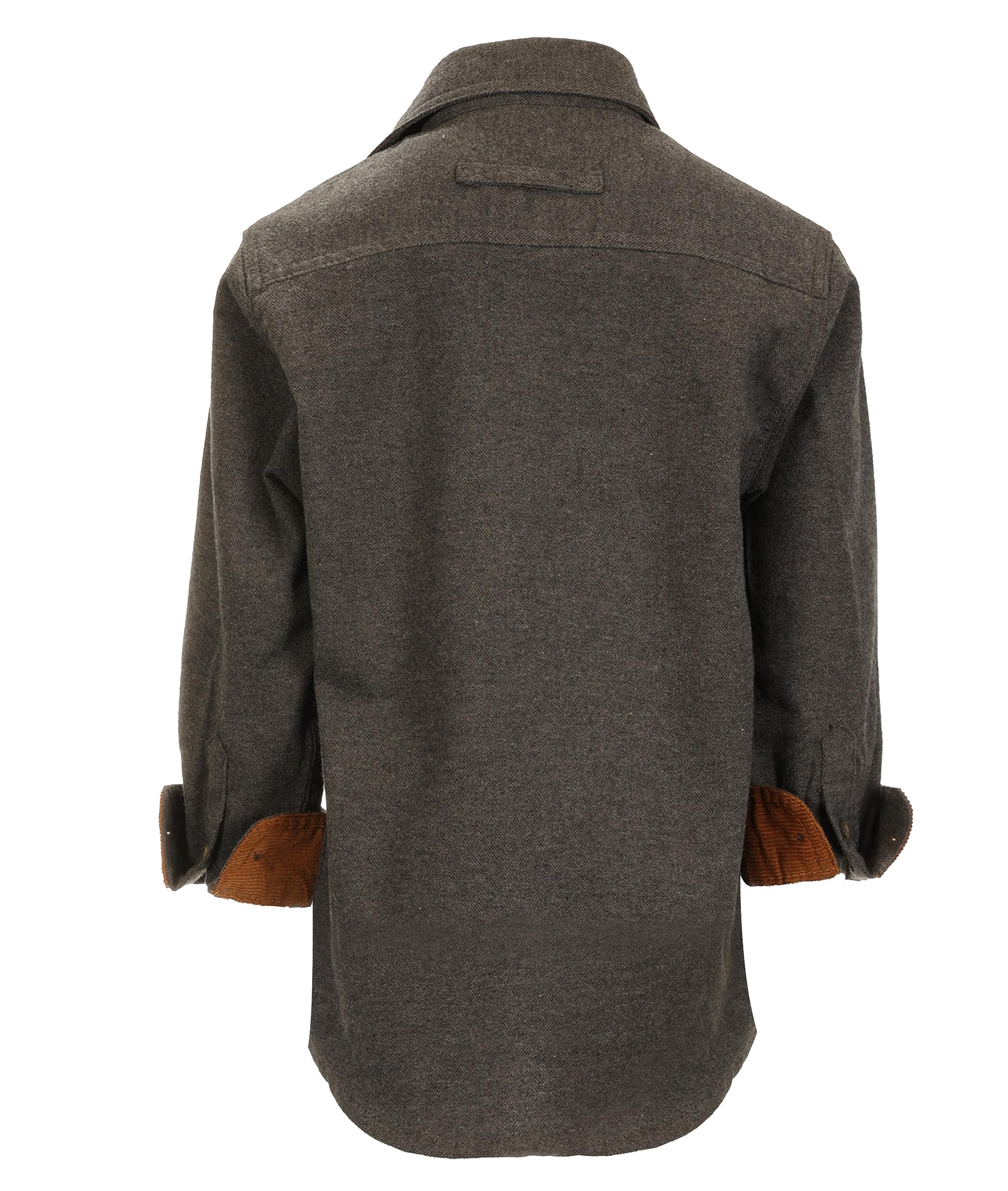 Gioberti Camisa de franela de un solo bolsillo para niño con contraste de pana