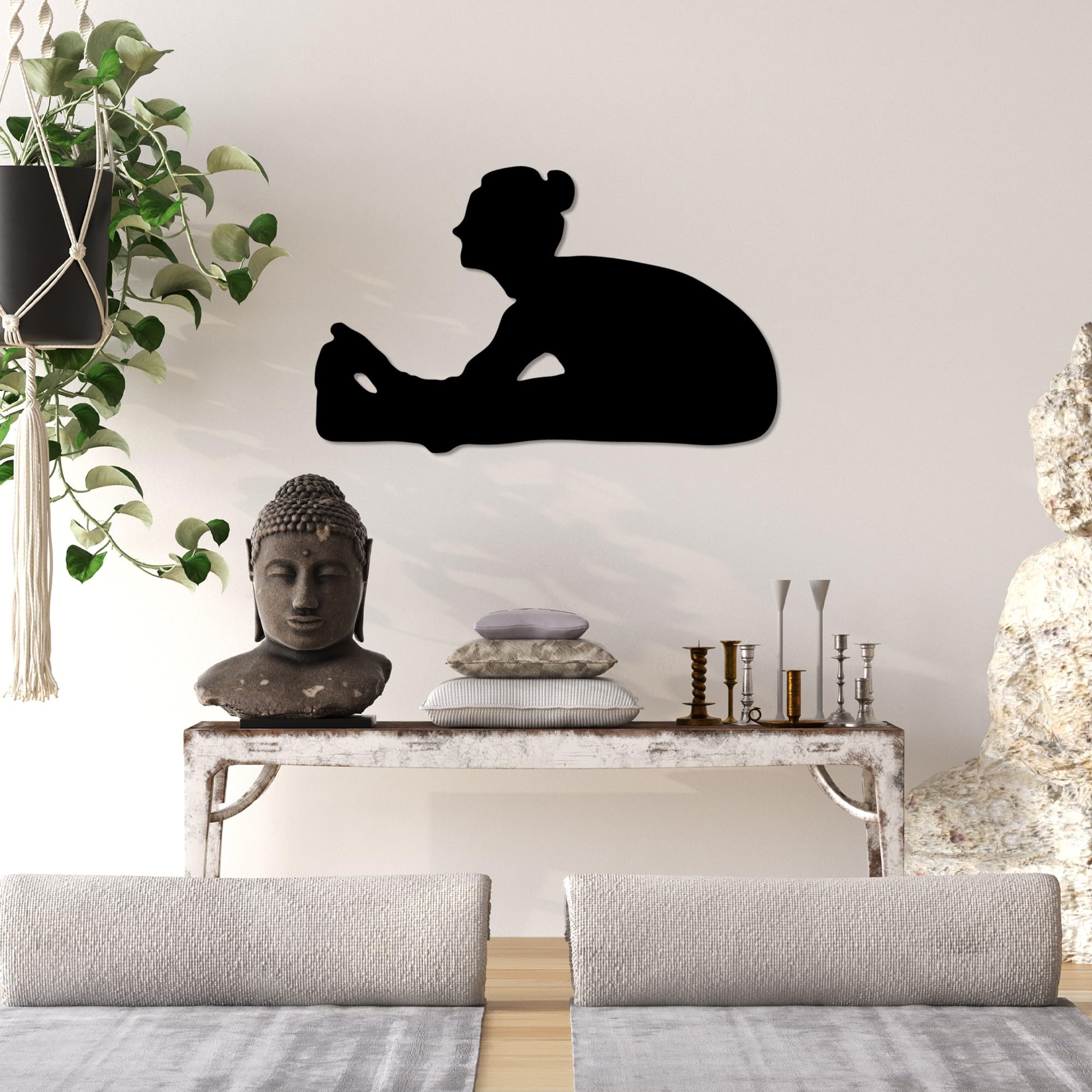 Stylish Black Decorative Metal Wall Accessory, 60 x 37 cm, 100% Metal, 1.5 mm Thickness - Image 2