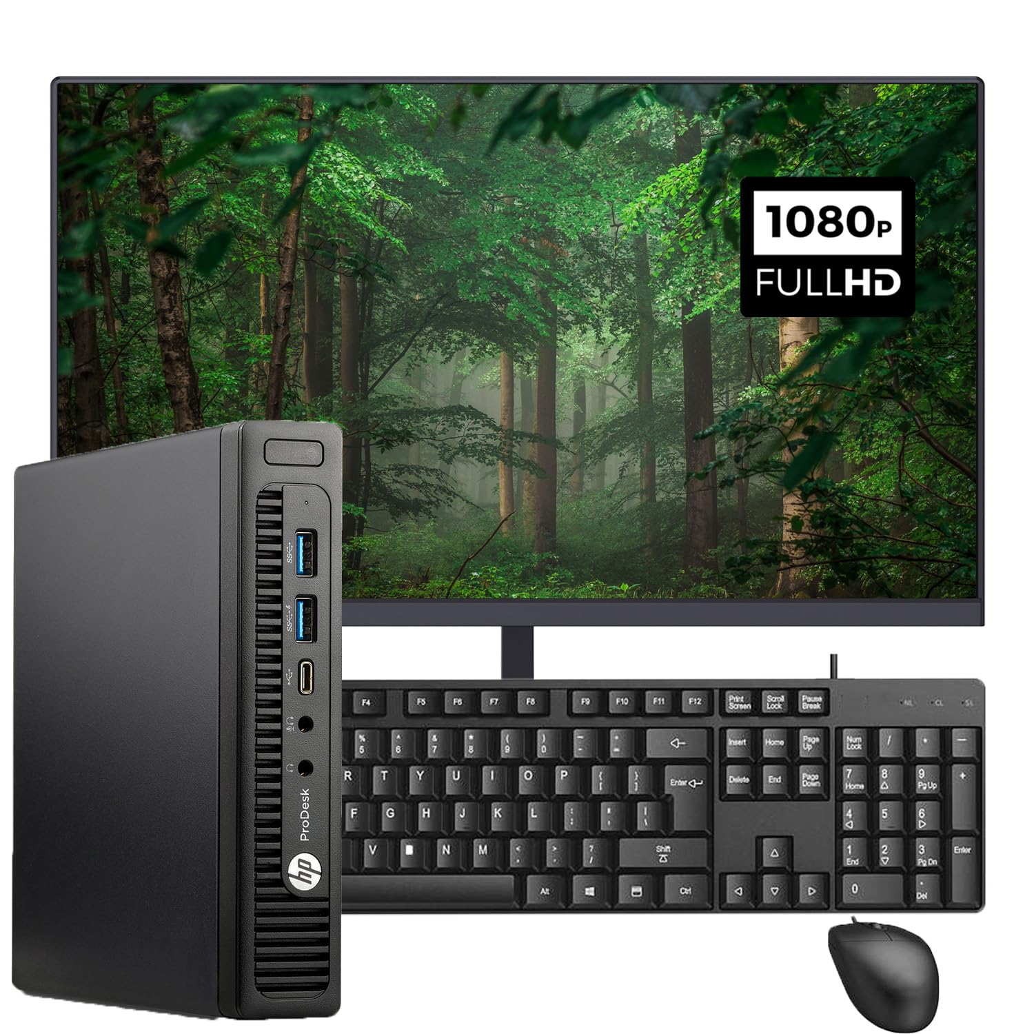 HP Prodesk 600 G2 Micro Desktop Computer Mini PC with 21.5' Full HD Moinitor, Intel Quad Core i5-6500T, 16GB RAM, 256GB SSD, WiFi, Win 10 Pro (Renewed)