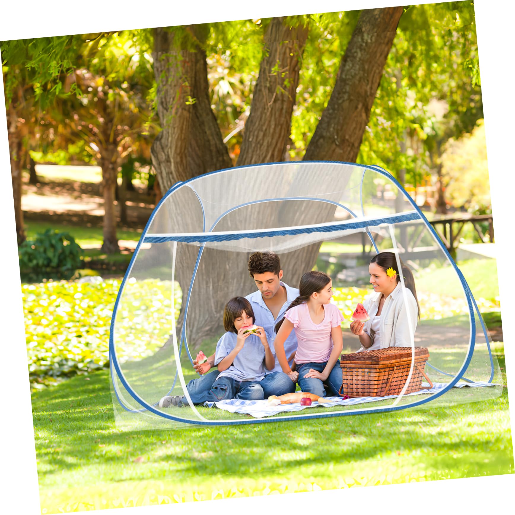 Tente Moustiquaire Pliable pour Lit Filet avec Ouverture Supérieure Large Facile à Installer Transporter