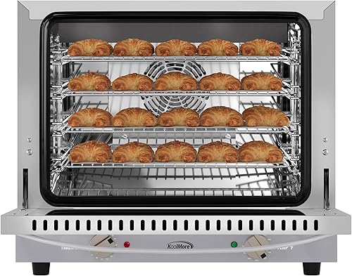 Miniatura 2 de KoolMore Horno de convección de encimera de 23 pulgadas para sartenes de tamaño medio con 4 estantes y 2800 W de potencia en acero inoxidable,