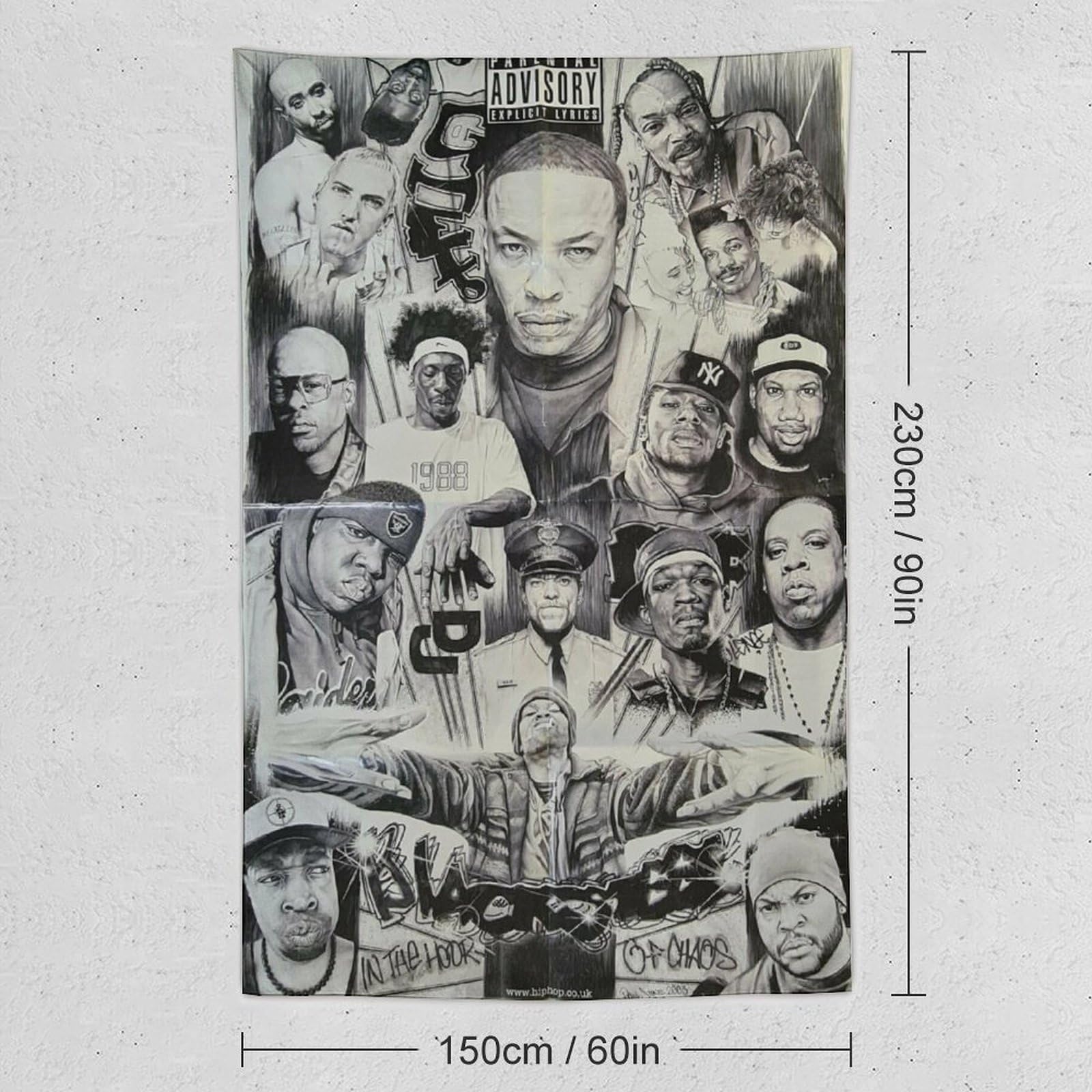 Poster da parete con cantante rap hip hop e stelle (7), decorazione da parete, decorazione moderna, 152,4 x 228,6 cm