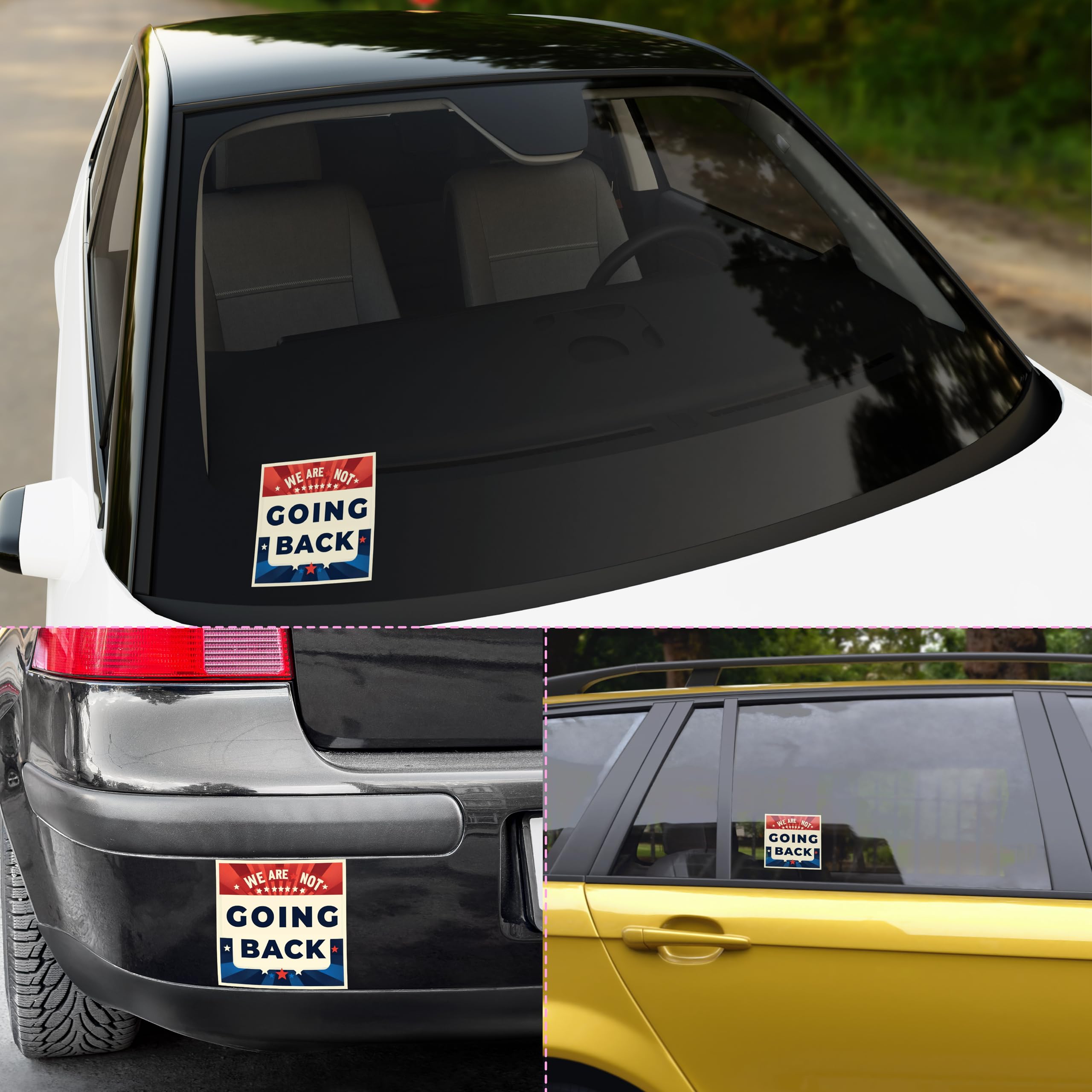 We are Not Going Back Bumper Sticker for Car Versatile Car Stickers and Decals Durable Car Sticker Set — view 5