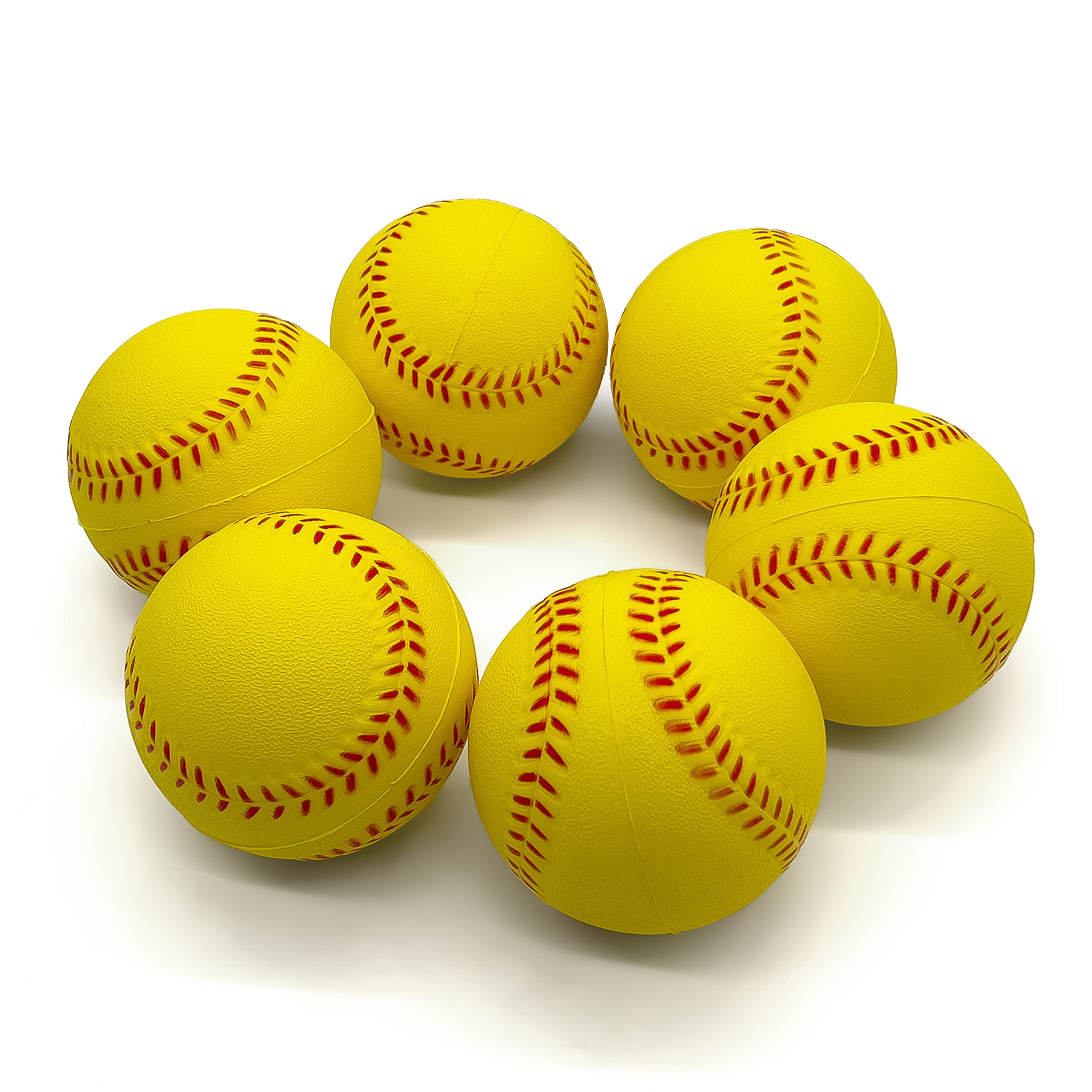 Silfrae Foam Baseball/Softball (Standard or Oversized 4pk) Foam Training Ball for Kids Teenager Players Reduced Impact and Prevent Injury Practice Baseball (6pk-Yellow Over Size)