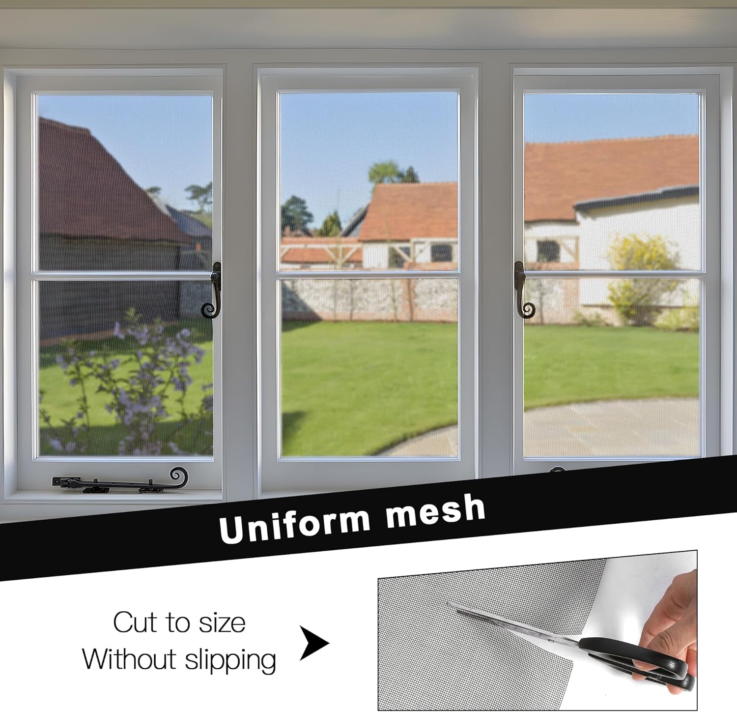 lesolar 48in x 100ft Glass Wool Screen Roll 18×16 Meshes for Window/Patio/Replacement Door/Porch Screen, Black