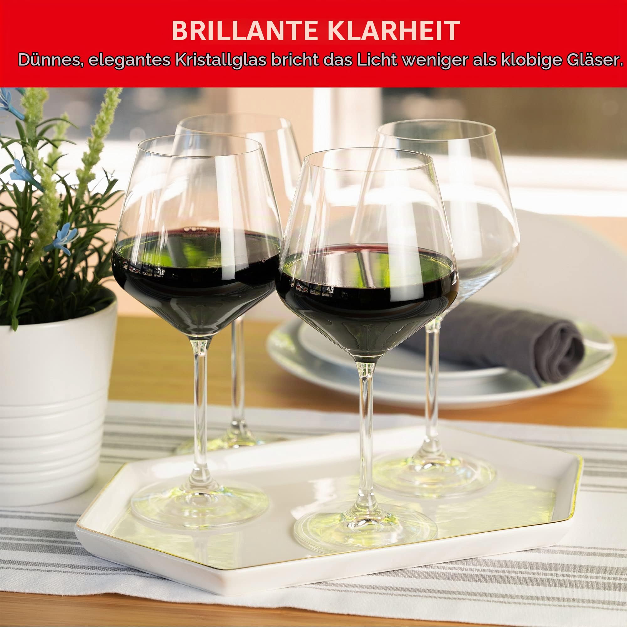 Spiegelau 4-teiliges Burgunderglas-Set, Weingläser, Kristallglas, 640 ml, Style, 4670180 Küche, Haushalt & Wohnen