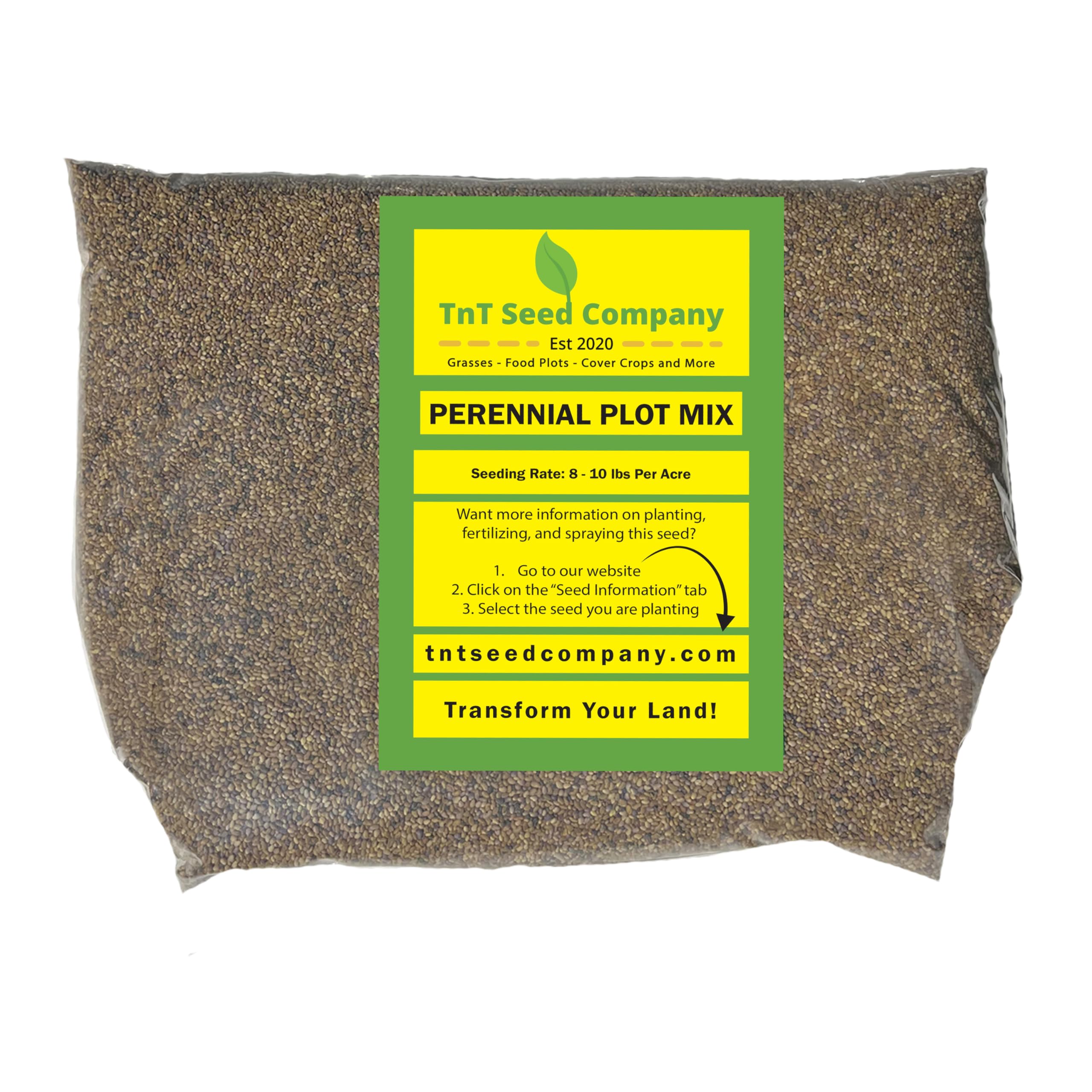 TnT Seed Company Perennial Plot Mix Food Plot Seed, 1/2 Acre, Mixture of Alfalfa and Clovers, Perennial, Throw and Grow Mix, Easy to Plant and Maintain