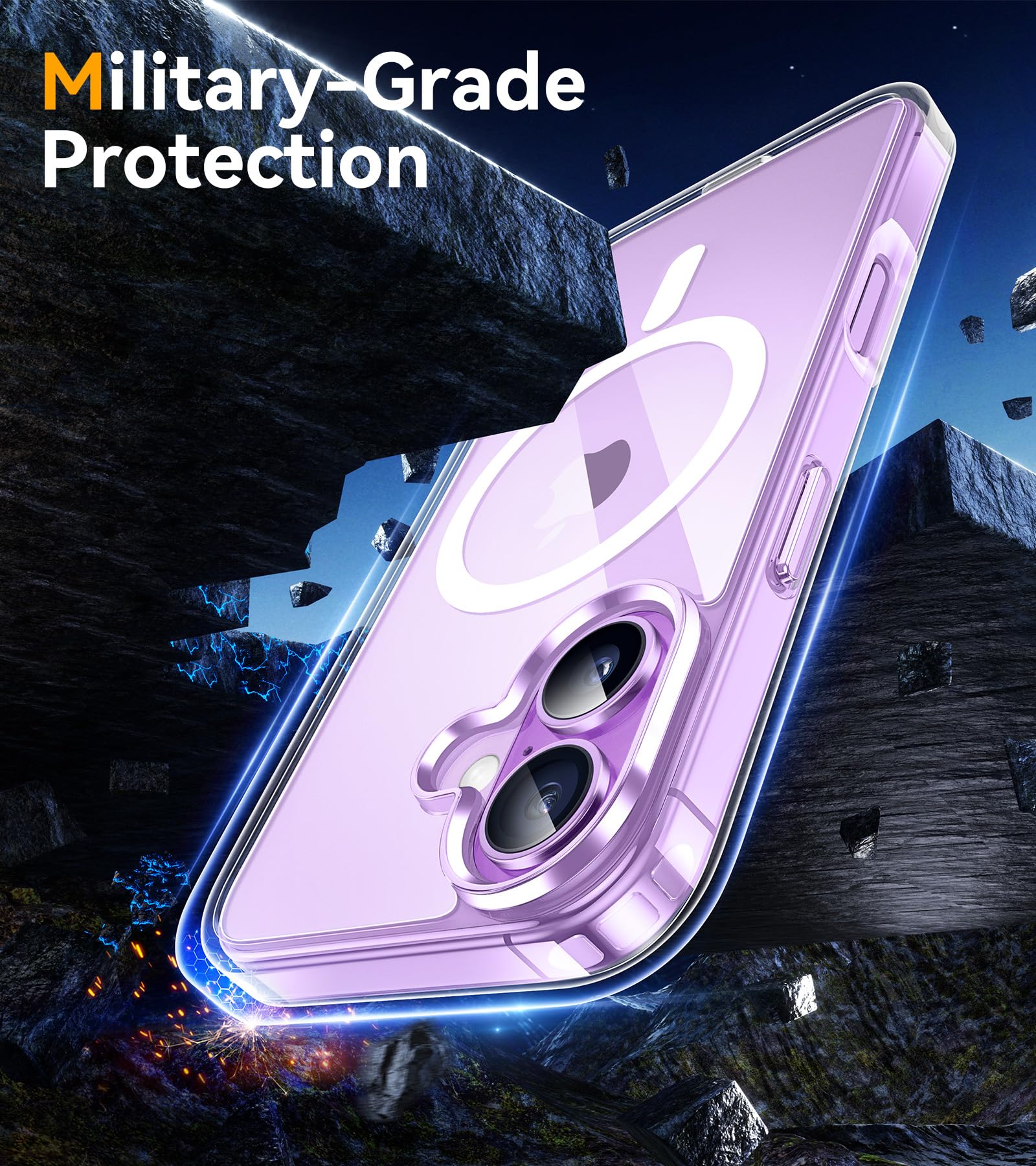 ivencase 5 in 1 Magnétique Coque pour iPhone 17 avec 2 Verres Trempés et 2 Caméra Protecteur, Compatible MagSafe Dos Anti Rayures Coque Antichoc TPU Bumper Coque pour iPhone 17 6,3" - Transparent
