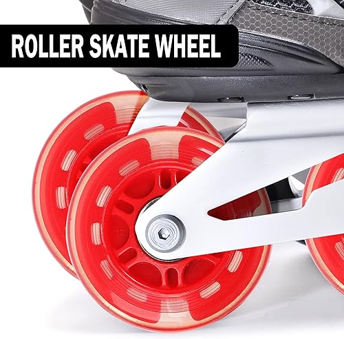 Miniatura 2 de uxcell Ruedas de patinaje en línea de 2.756 in con rodamiento ABEC-7, 608ZZ, ruedas de patín en línea iluminadas, ruedas de repuesto para patines en