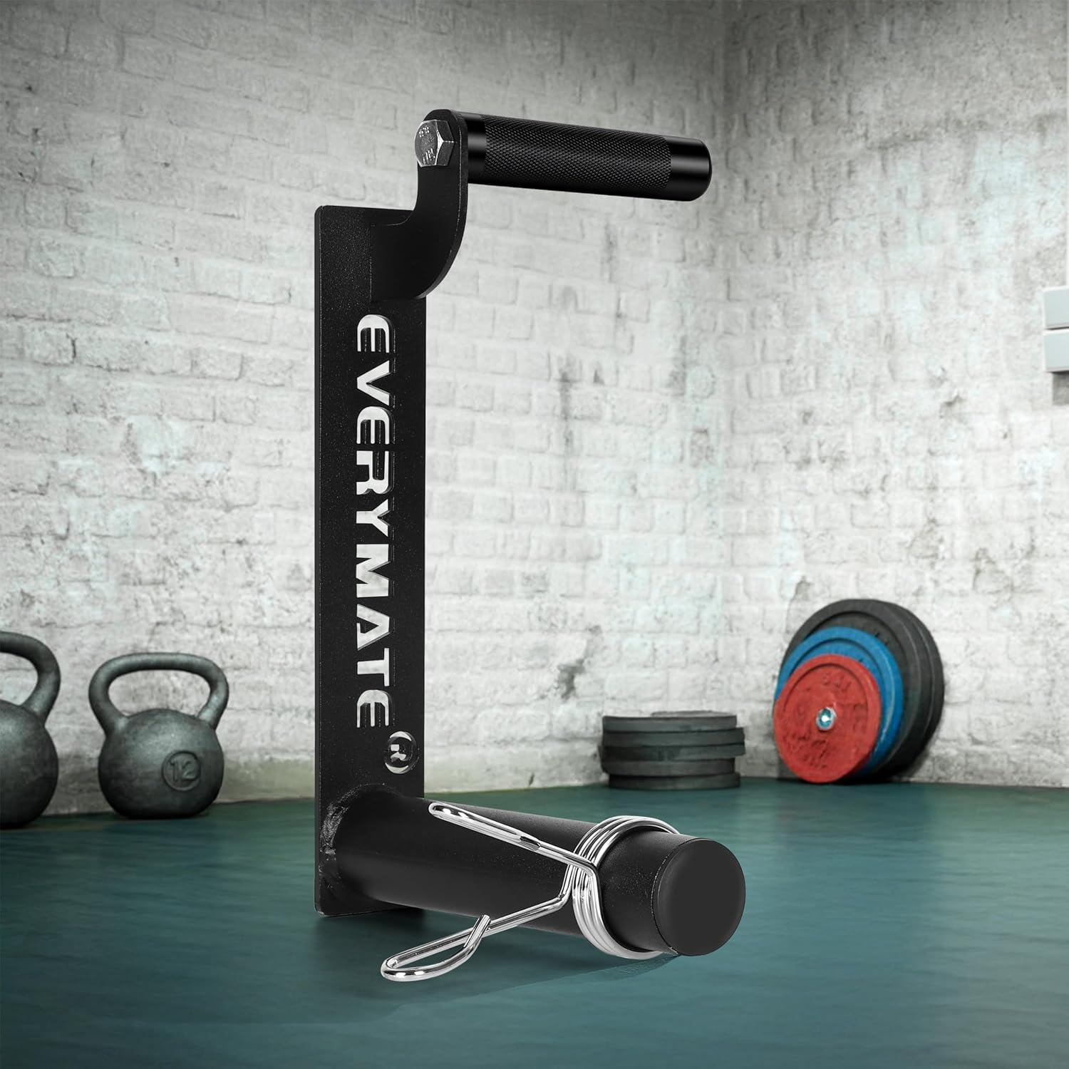 EVERYMATE Farmers Carry Handles, Farmer Walk Handles - Set of 2 with Clip Collars, Comfortable Grip Handles, Fits 2 Inch Olympic Weight Plate Home Gym Exercise Equipment