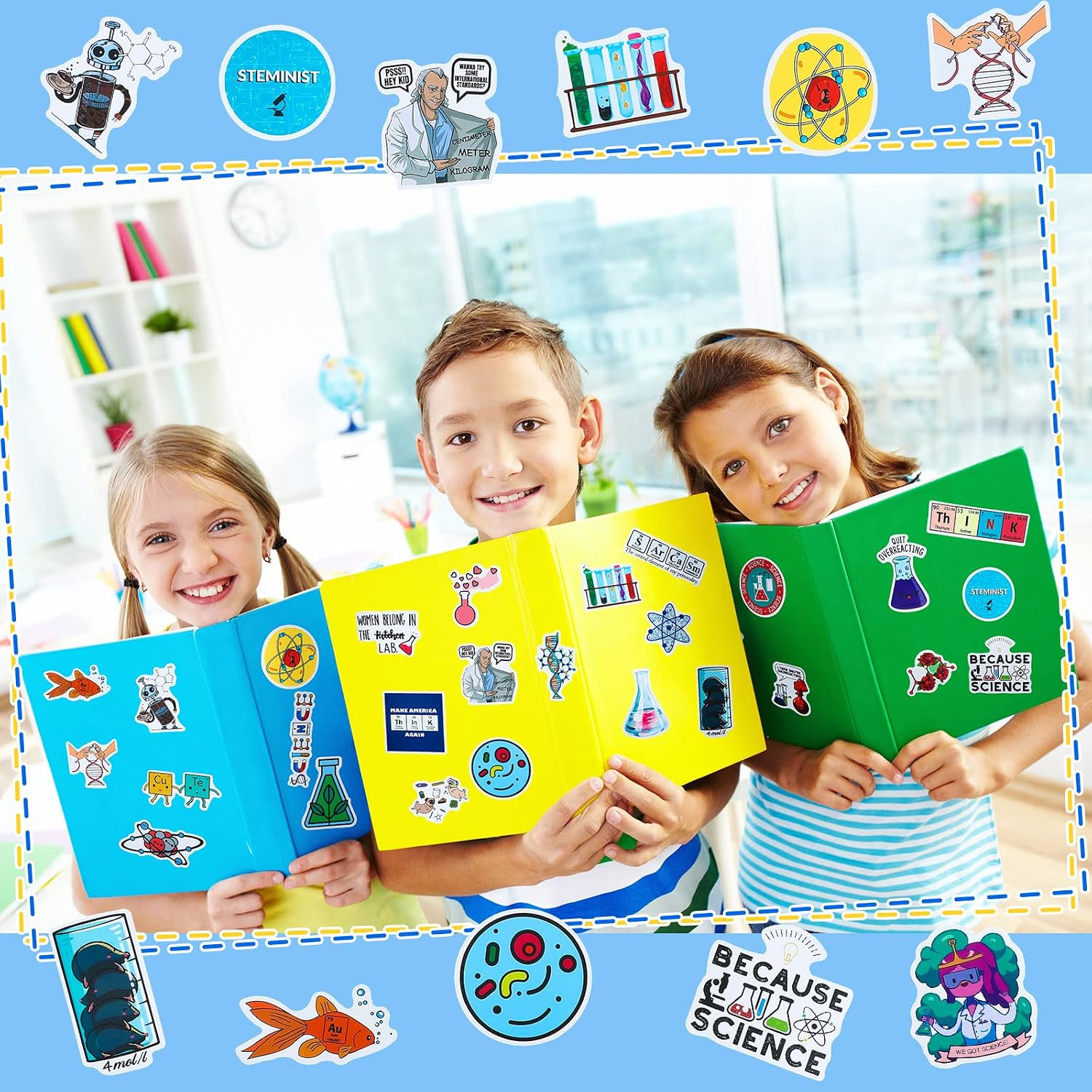 200 Pieces Student Science Laboratory Stickers and Astronaut Space Sticker Set for Laptop Water Bottle Guitar Skateboard, Teens Kids Personalized Decals (Delicate Style)