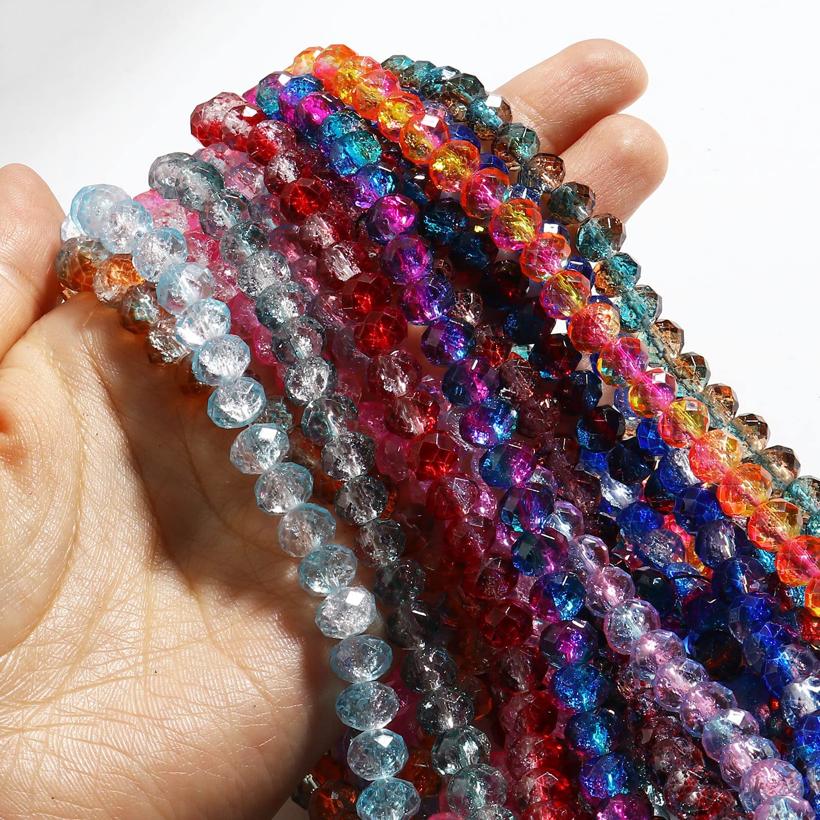 1200 Perline Briolette In Cristallo 6mm: 24 Colori AB Per Creare Gioielli Fai Da Te