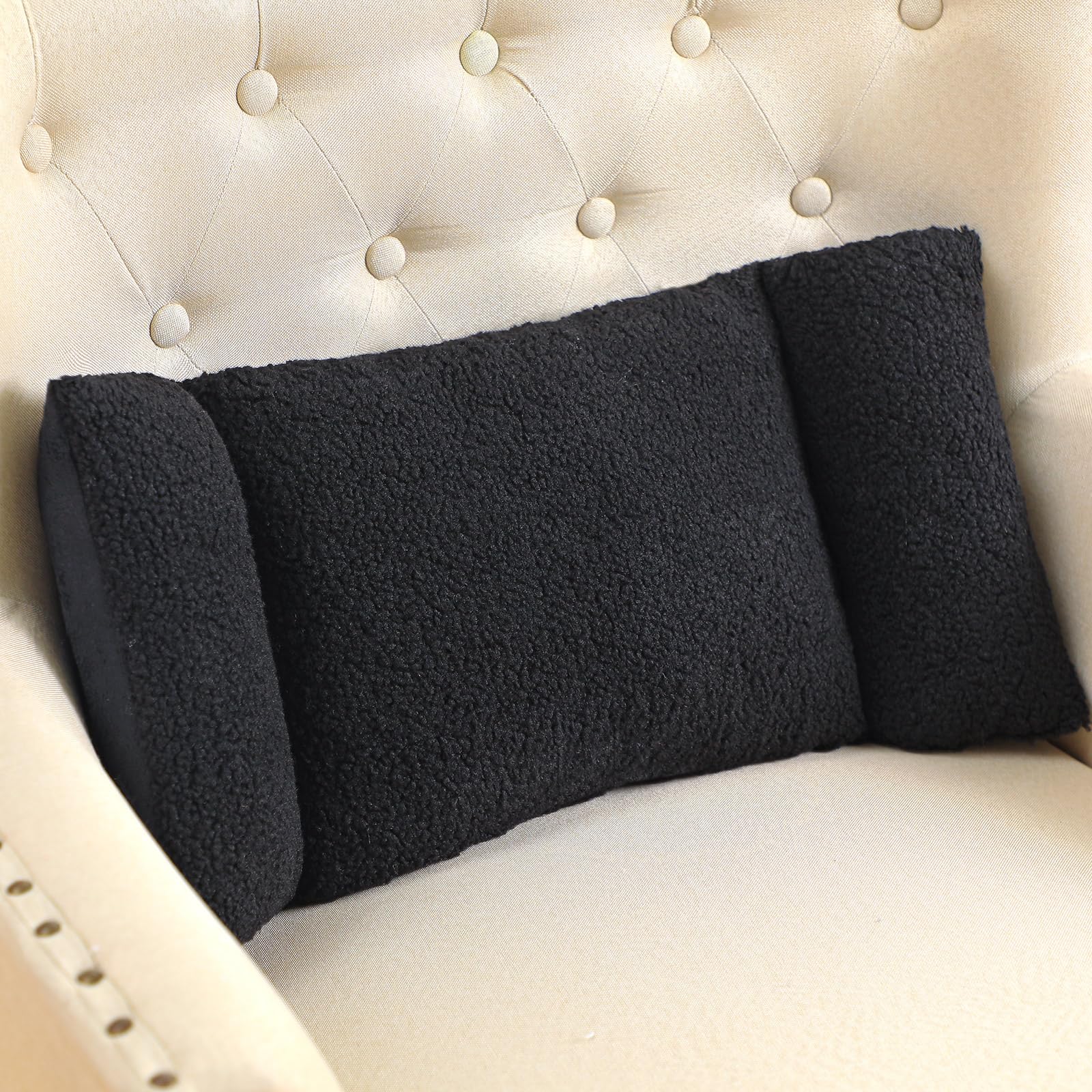 Amazon.com: Queekay Fleece Lumbar Support Pillow 3 Section Back