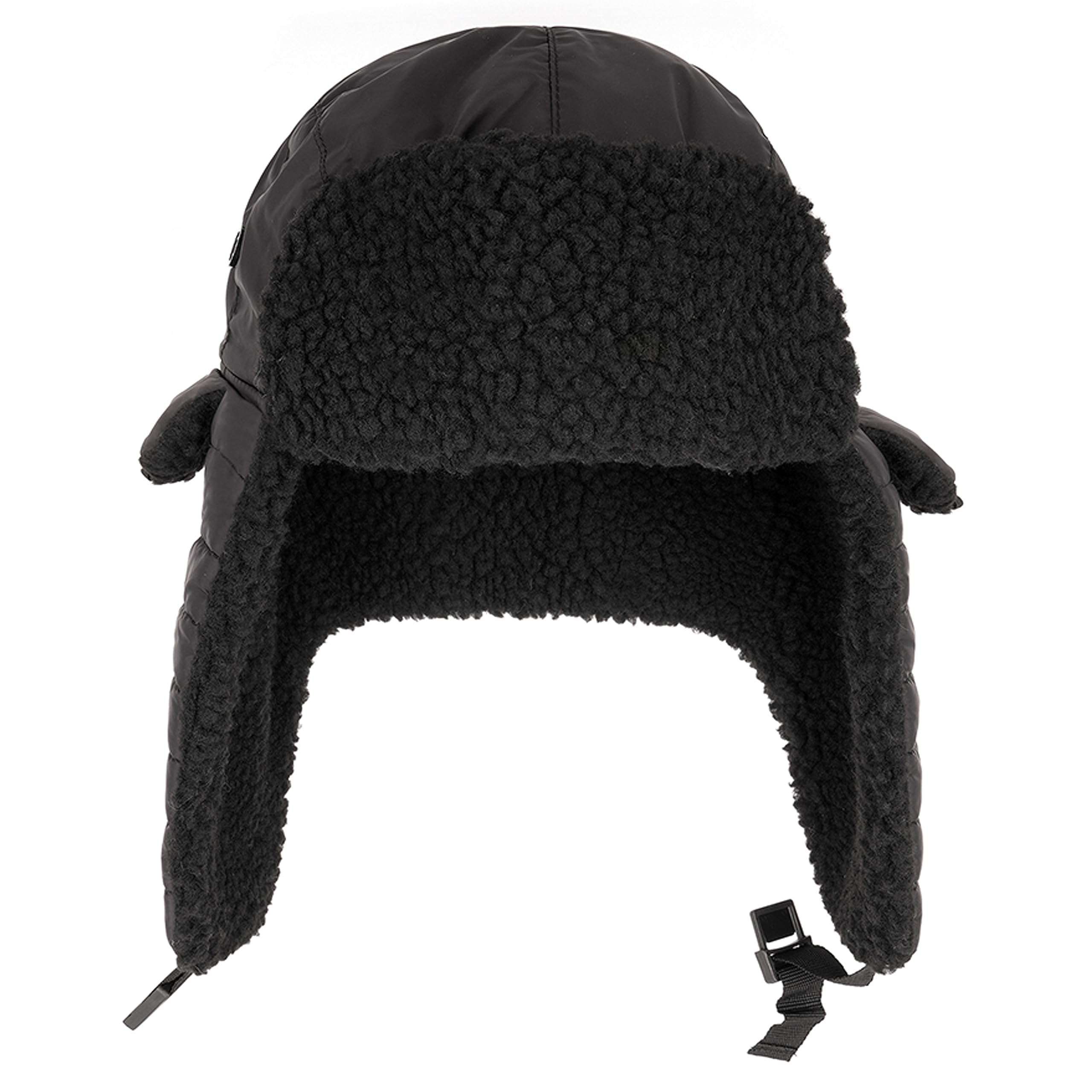 Heatwave Mens Ribbed Trapper Hat with Fleece 3M Lining Thinsulate Insulation Super Soft Neck Warmer Ear Flap Waterproof and Windproof for Winter, Black