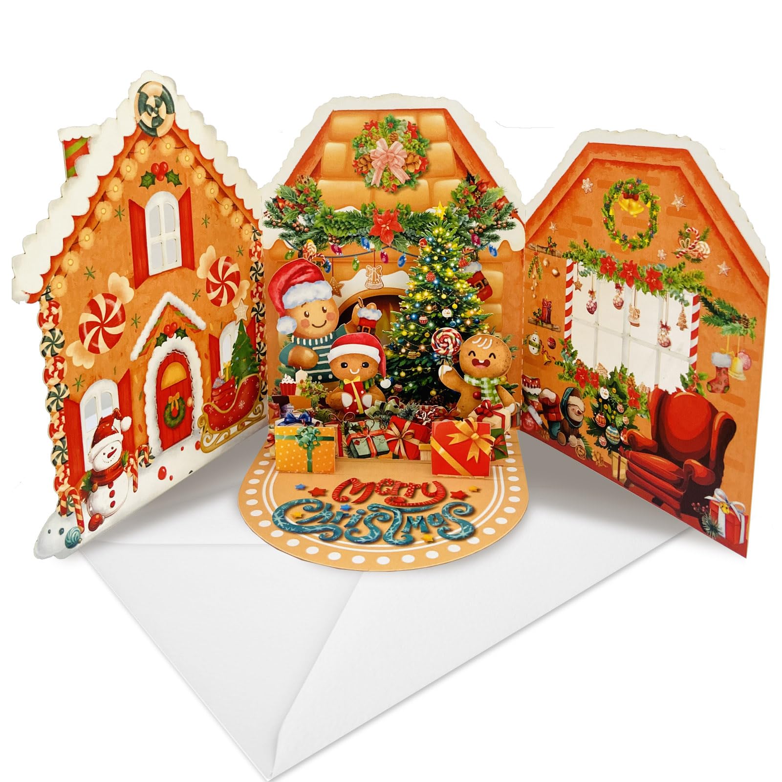 CNLITIHEKA Cartes Pop-up Pour Bouquet De Noël, Joli Bouquet De Noël, Cartes De Noël En Papier, Cartes De Vœux De Noël 3D, Cadeaux Pour Noël