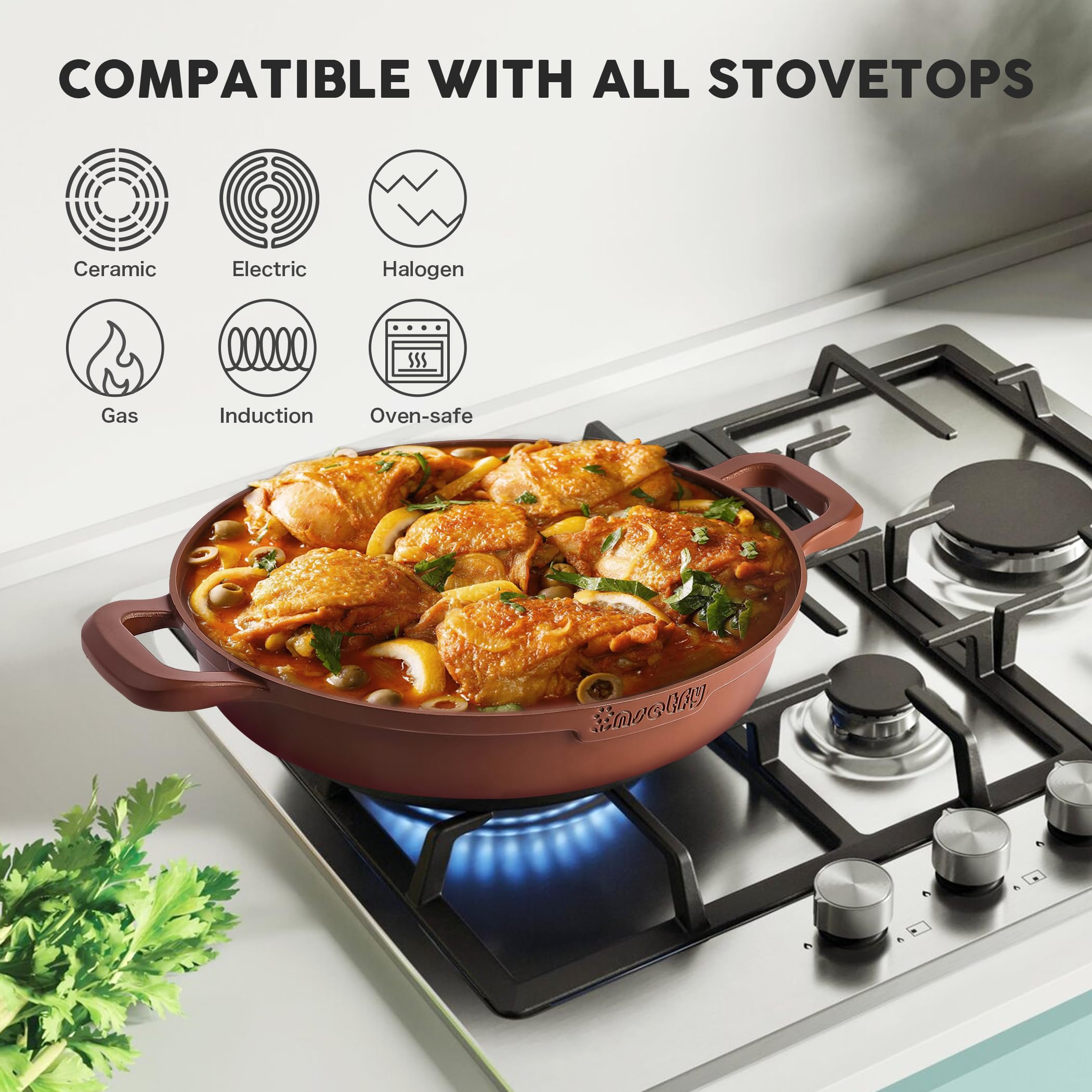 INSETFY Non-Stick Frying Pan - 11" & 3QT Tagine -4