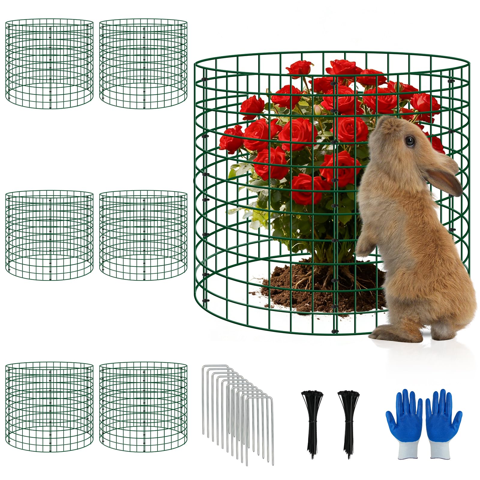 6 Pack 12x12 Inch Plant Protector Cages, Wire Plant Cover for Animals