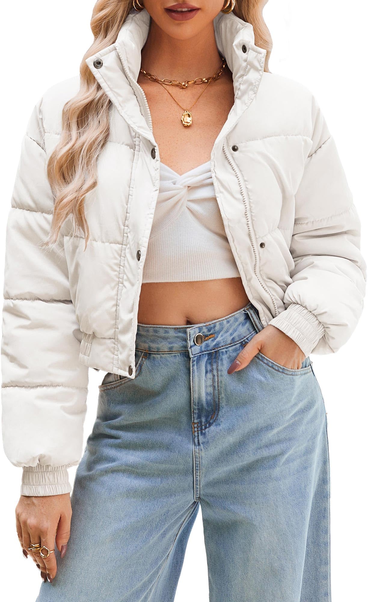 adidas red cropped puffer jacket