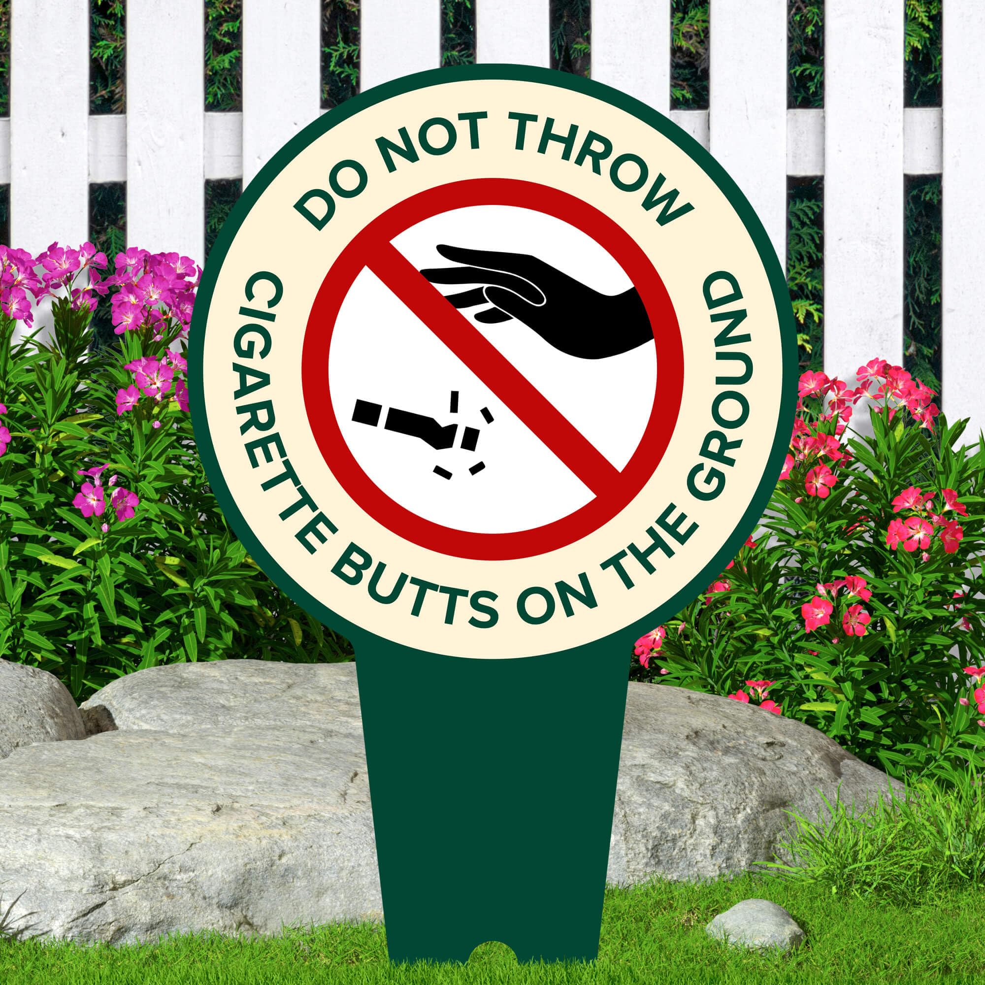 neighbours throwing cigarettes in garden uk Amazon.com : Do Not Throw Cigarette Butts on the Ground Sign, 11