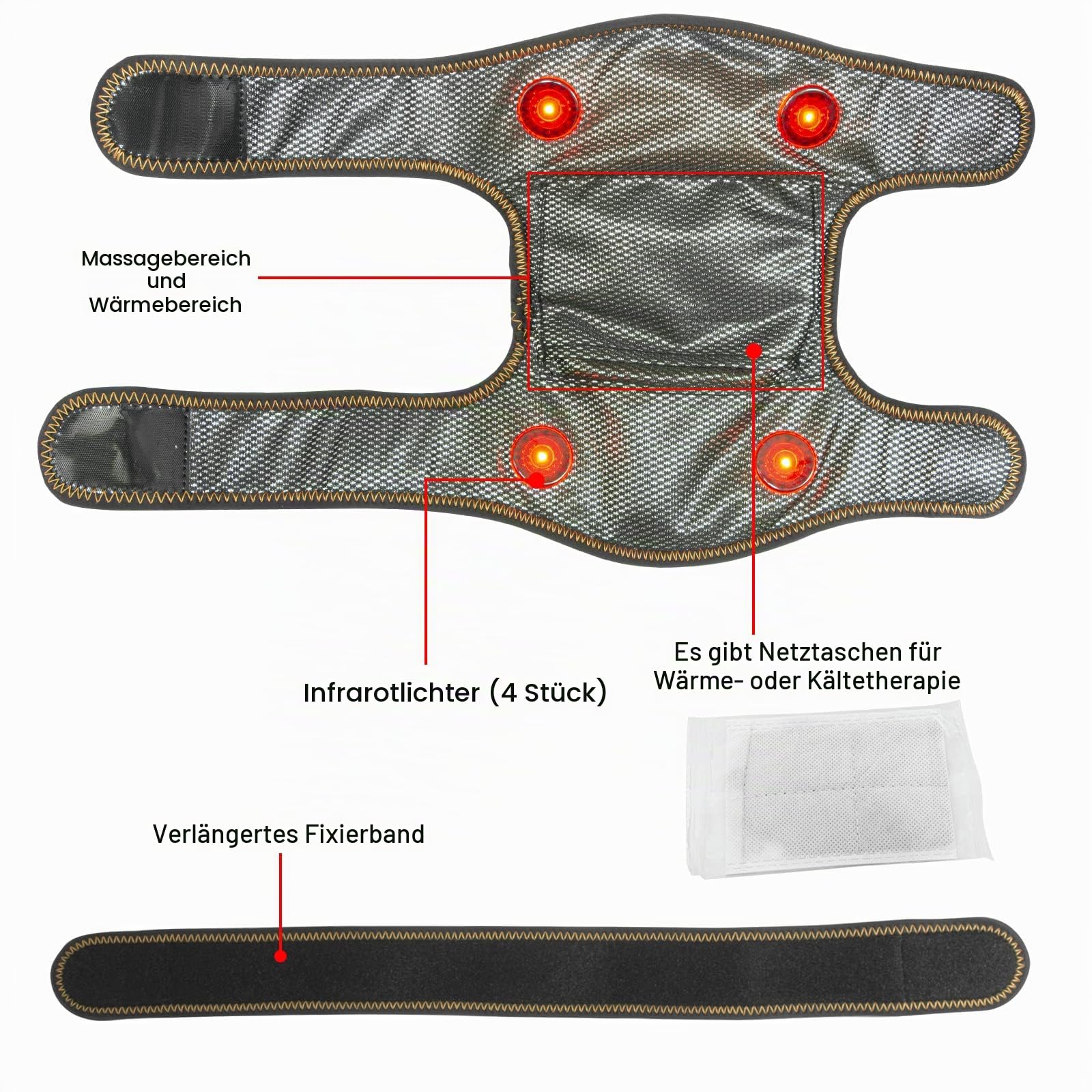 Schulter-Knie-Massagegerät, 2-Wege-Verwendung, Vibrationsmassage, Heizung, kabelloses Gerät, Elitzia ETKS921, 2 Stück, ein Set