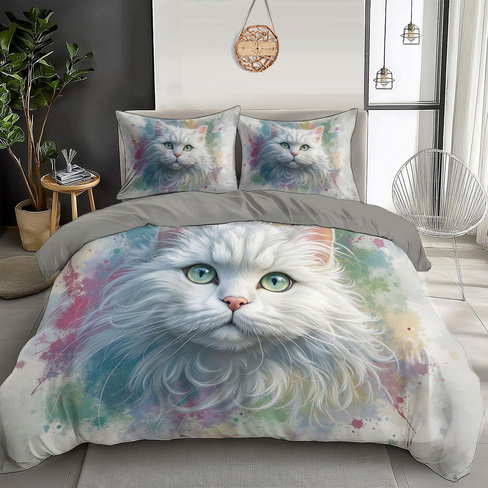 Parure de lit chat 140x200cm pour transformer la chambre d'enfant en cocon
