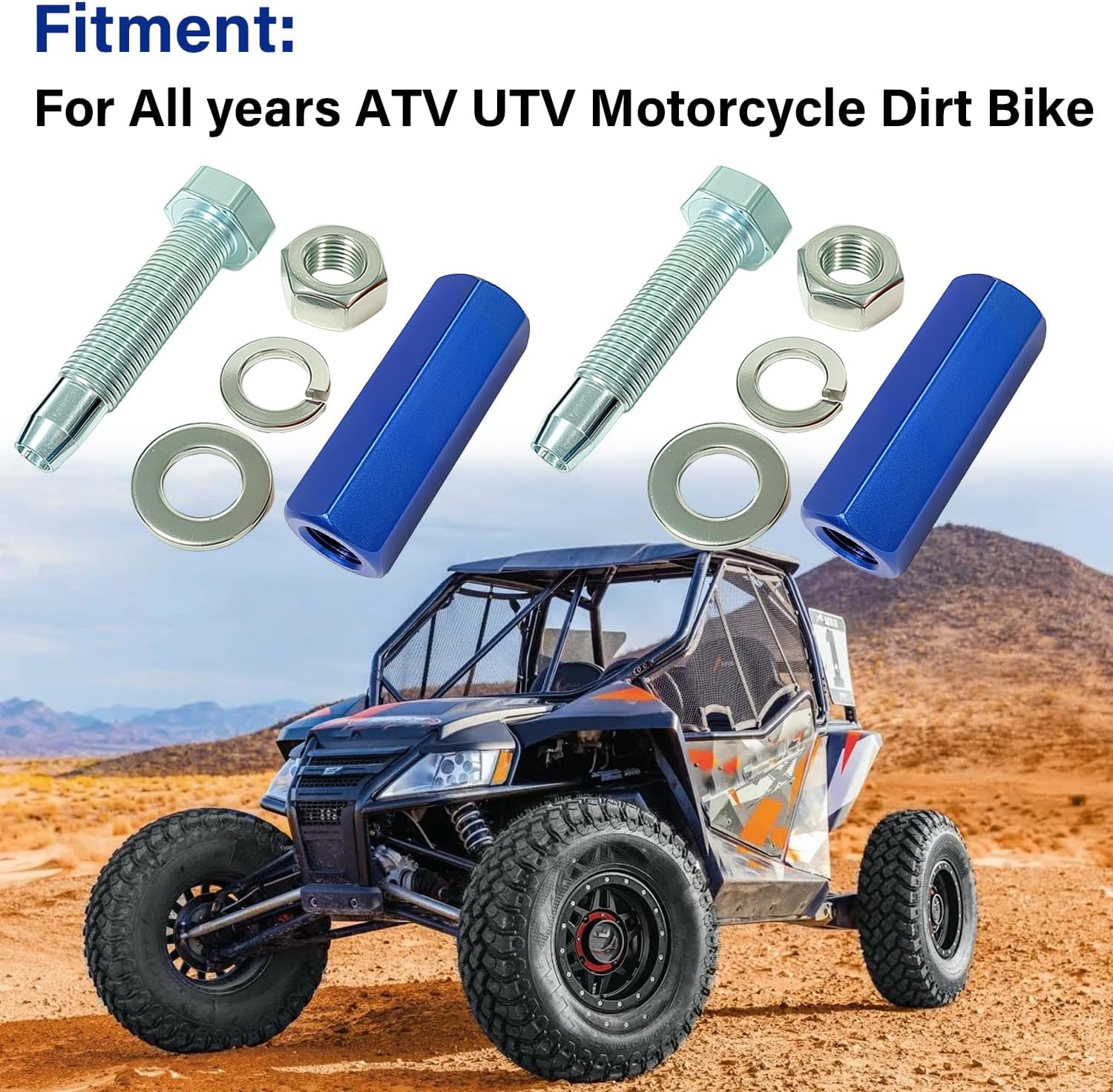 Blue Quick Release Flag Pole Holder 1/4'' Flag Pole Universal for ATV UTV Motorcycle Dirt Bike All Year-2PCS
