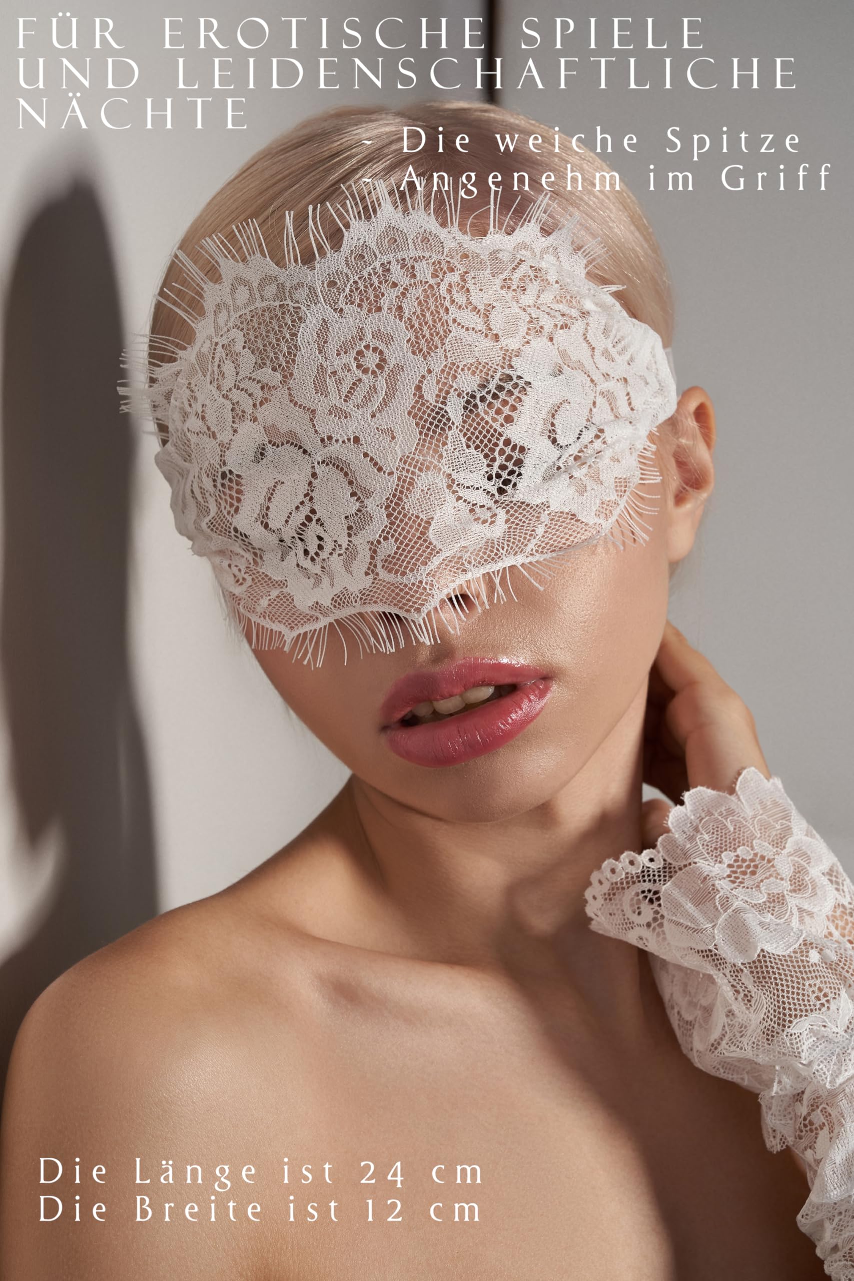 Bandeau sexy pour femme - En dentelle - Pour jeux érotiques - Blanc, Blanc., taille unique