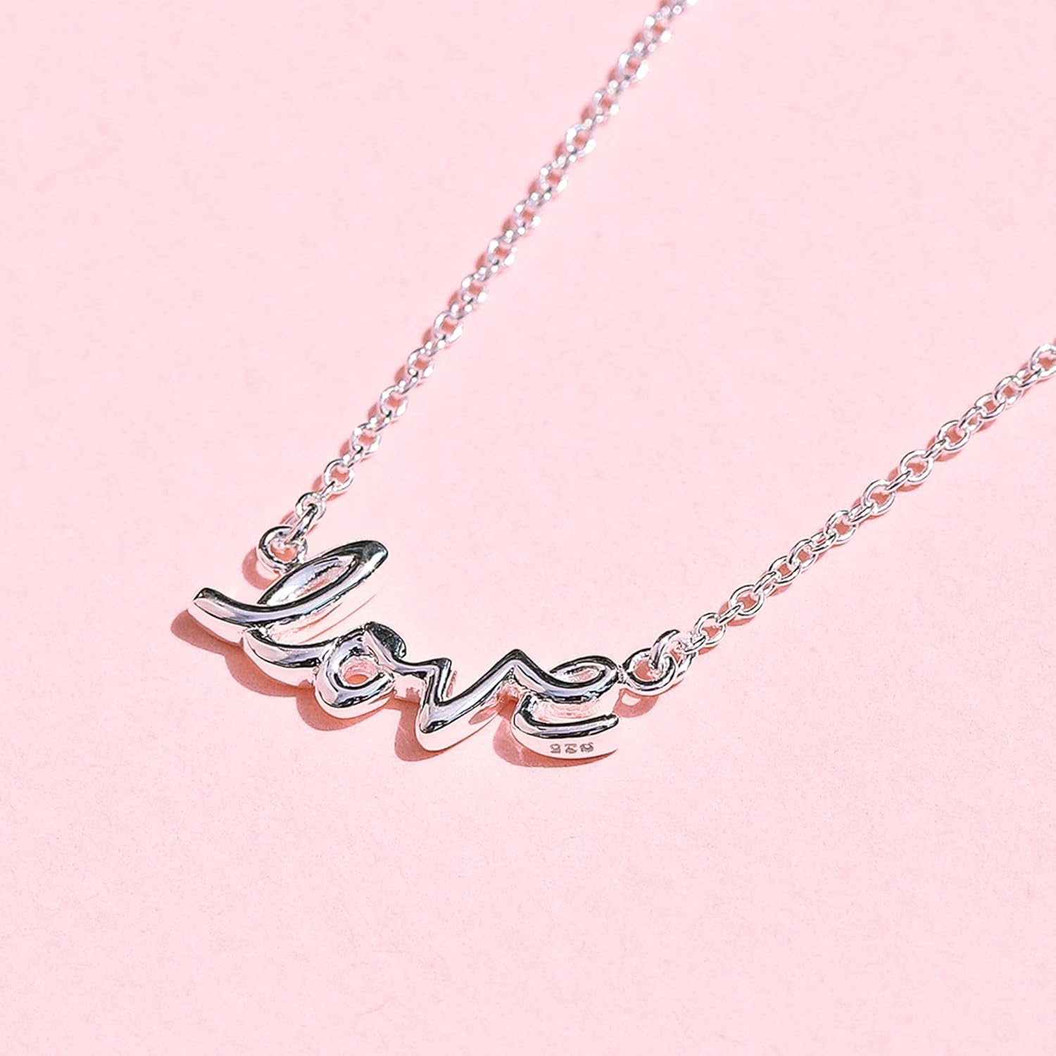 Boma Jewelry Sterling Silver Love Necklace, 16 inches - Image 2