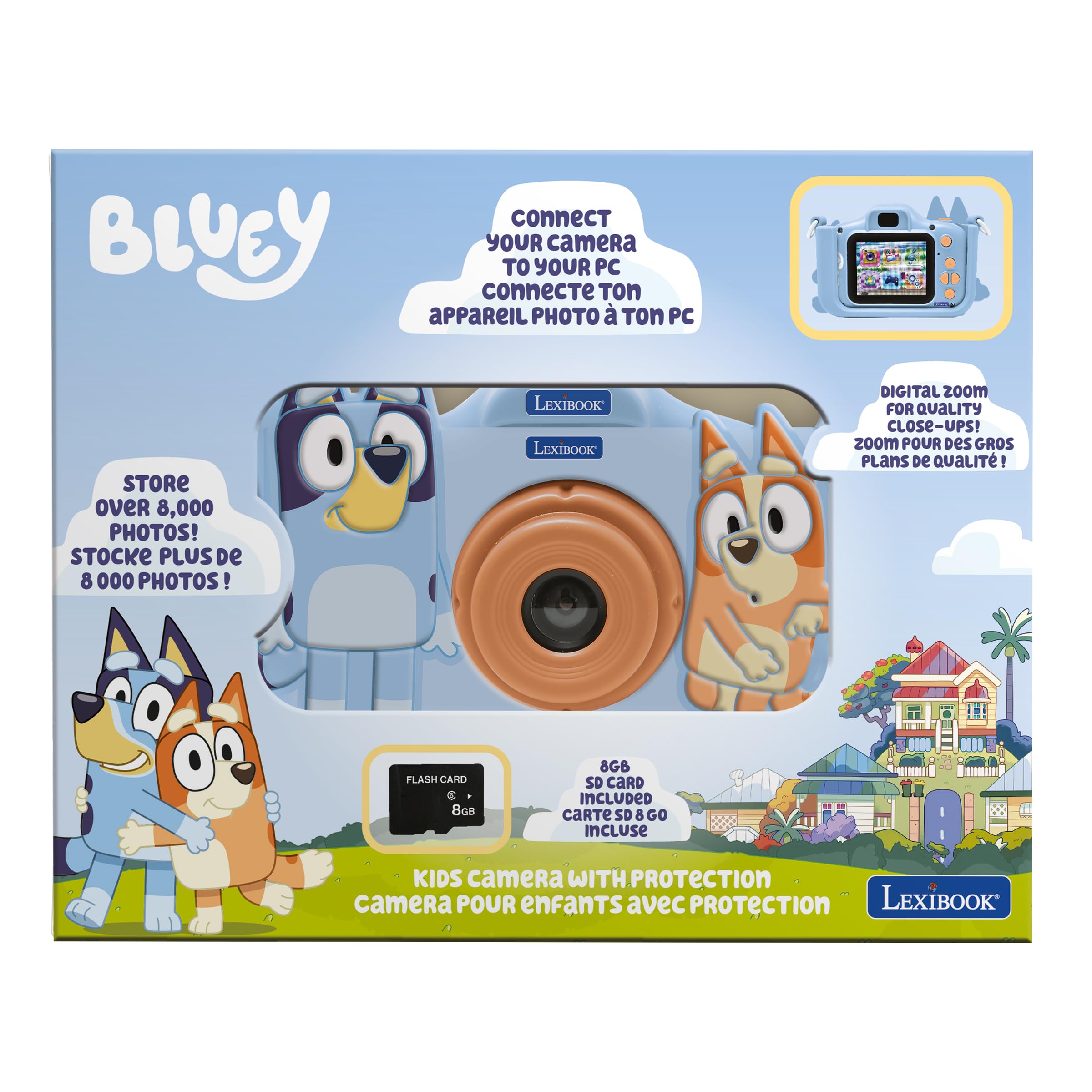 Lexibook, Bluey, Cámara Digital para niños, videocámara de 1080p, Reproductor MP3, Juegos Integrados, USB, Recargable, Tarjeta SD de 8 GB incluida, DJ078BY - 5