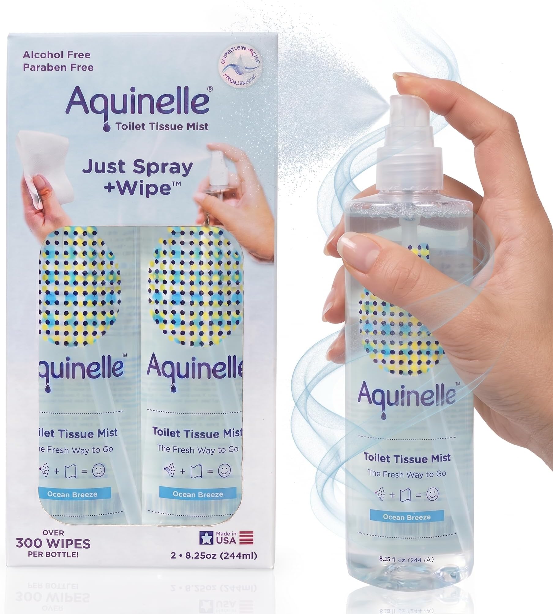 Toilet Tissue Mist Eco-Friendly & Non-Clogging Alternative to Flushable Wipes Simply Spray On Any Folded Toilet Paper Instant Flushable Wipes Environmentally Safe Simple To Use