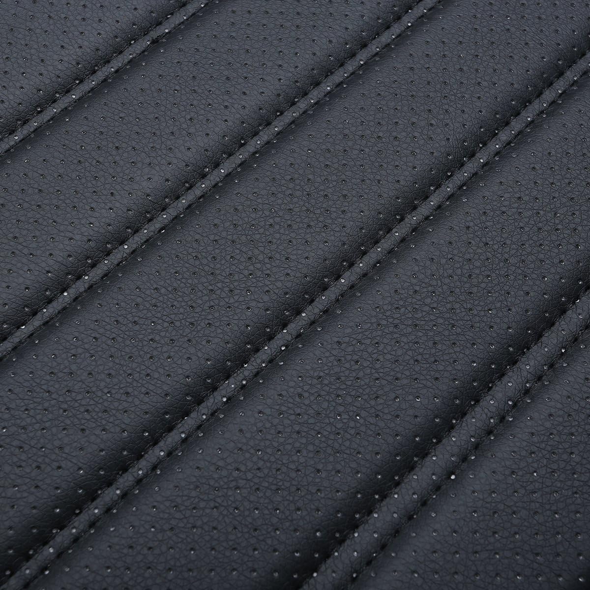 Universal Car Seat Cover PU Leather Car Seat Cushion Driver Seat Cover with Backrest- Car Front Seat Protector Fits 95% of Vehicles-1 Piece (Black-B)