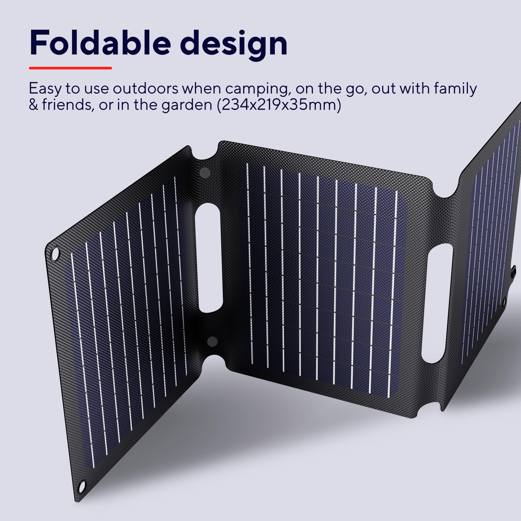 Trust Zuny 20W Panel Solar Portátil USB-C USB-A, Placa Solar Camping | Cargador Portátil 15W, Batería Cargador para Movil iPhone iPad Samsung Tablet Power Bank Camper Viajar