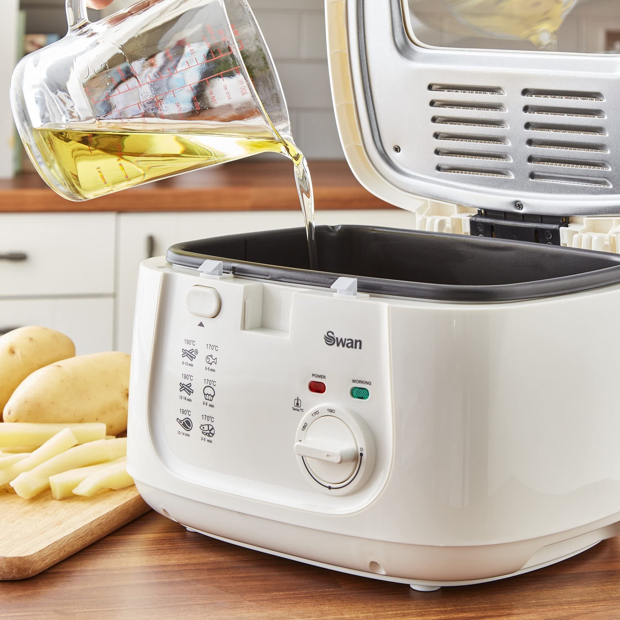 Swan SD6080N 2.5 Litre Deep Fat Fryer with Viewing Window, Easy Clean