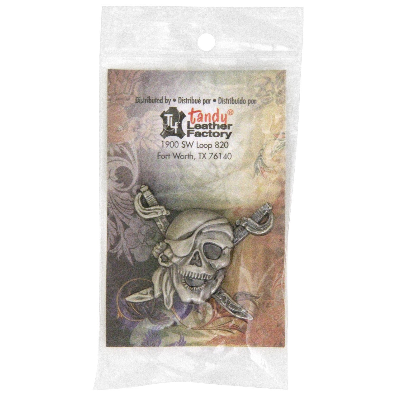 Tandy Leather Skull Cross Frame Cycle Concho 2