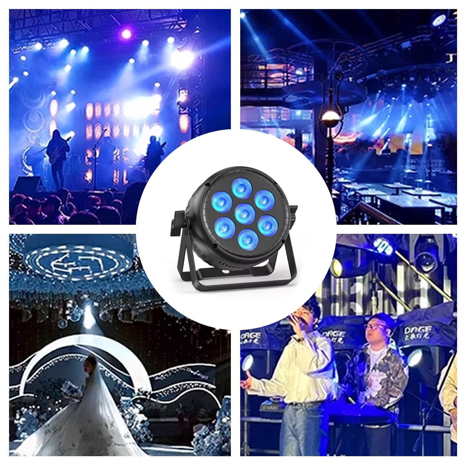 Lampa Sceniczna Led 7*30W, Reflektor Sceniczny Led 4 W 1 Z Dmx512, Sterowanie 4/8 Kanałami I 4 Trybami Sterowania, Oświetlenie Dyskotekowe Na Imprezy, Dj, Wesele, Klub, Koncert, Pokazy Barowe 7*30W