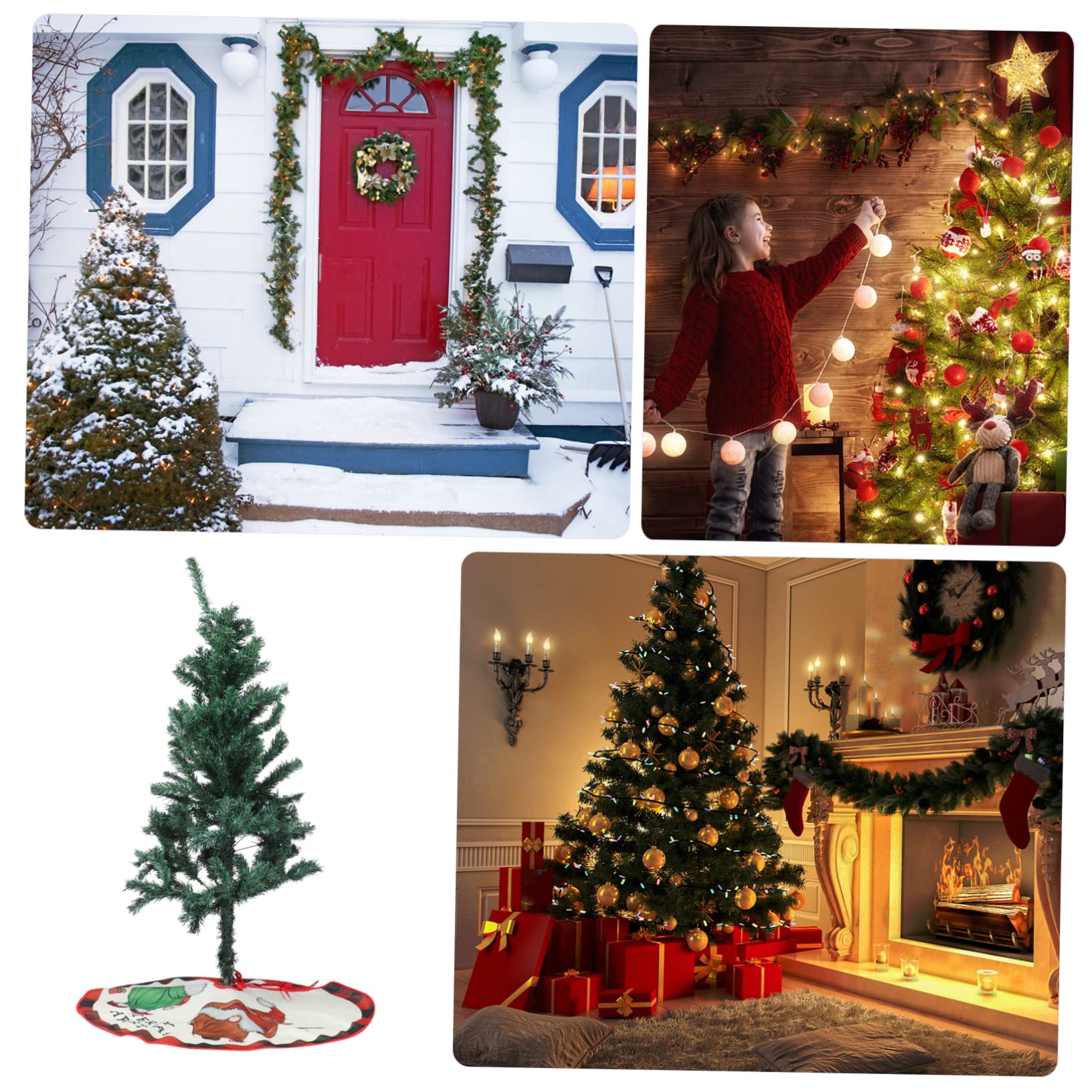 MAGICLULU 5 Piezas Falda De Árbol De Navidad Falda De Navidad Bajo El Arbol Pegatina Alfombra De Arbol De Decoraciones Guirnalda Estera del Árbol De Calcomanías Adornos Paño