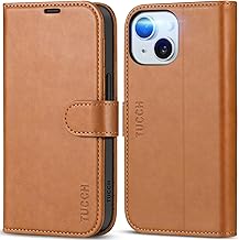 TUCCH Cover per iPhone 15 5G, Custodia Portafoglio [Blocco RFID] Pelle Sintetica TPU Antiurto, Supporto Slot Schede Protezione Completa Compatibile con iPhone 15 (6,1 pollici, 2023) - Marrone Chiaro