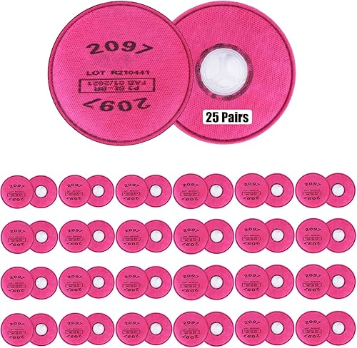 Miniatura 8 de 20Pcs10Pairs 2091 Respirator Filters, High-Efficiency Dustproof Filter Cotton, 2091 Particulate FilterCartridges for 6200, 6502, 6800, 7502 etc