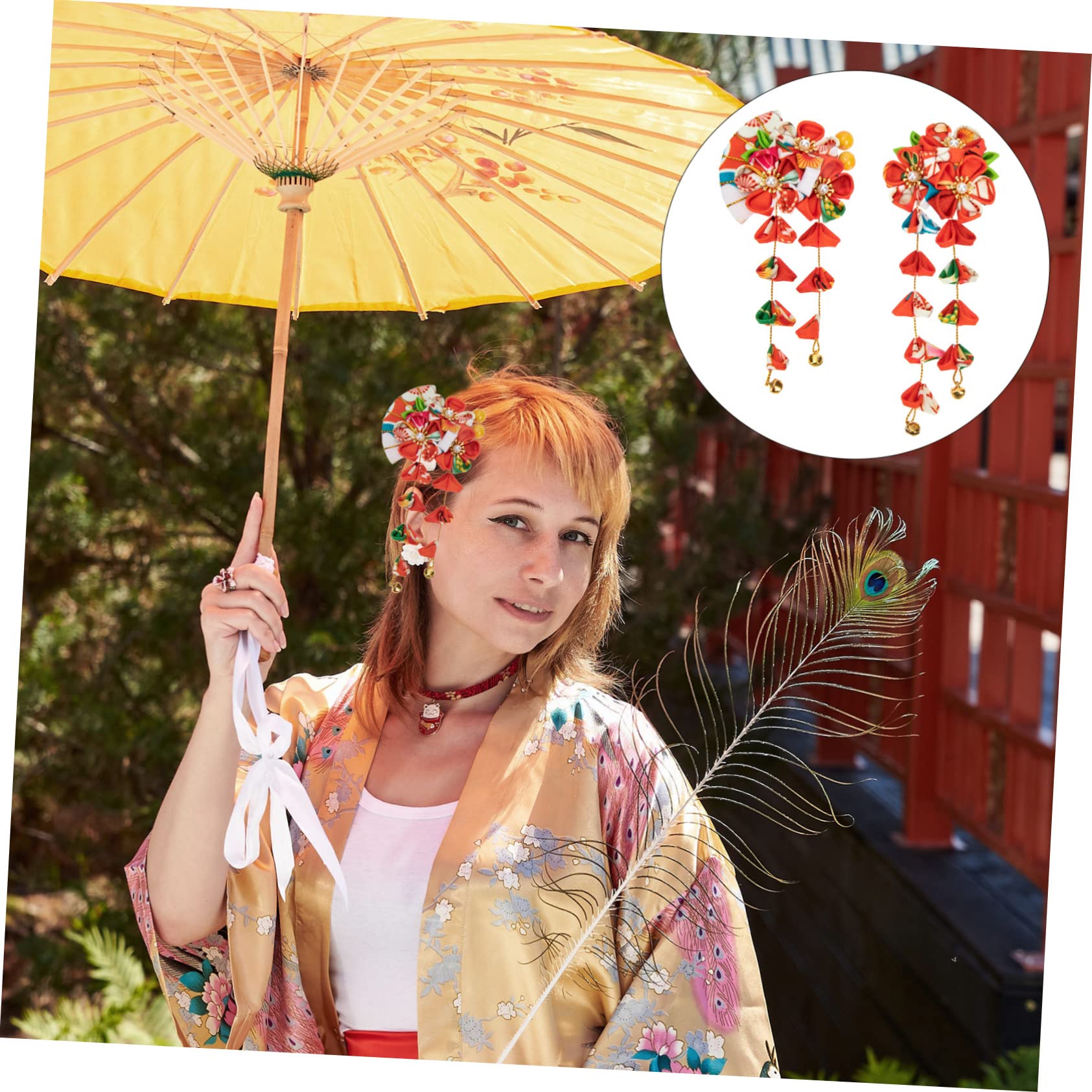 Healeved 8stücke Japanische Haarschmuck Mit Blüten-fächer-haarspangen Elegantes Accessoire Für Frauen Für Hochzeiten Fotoshootings Und Besondere Anlässe