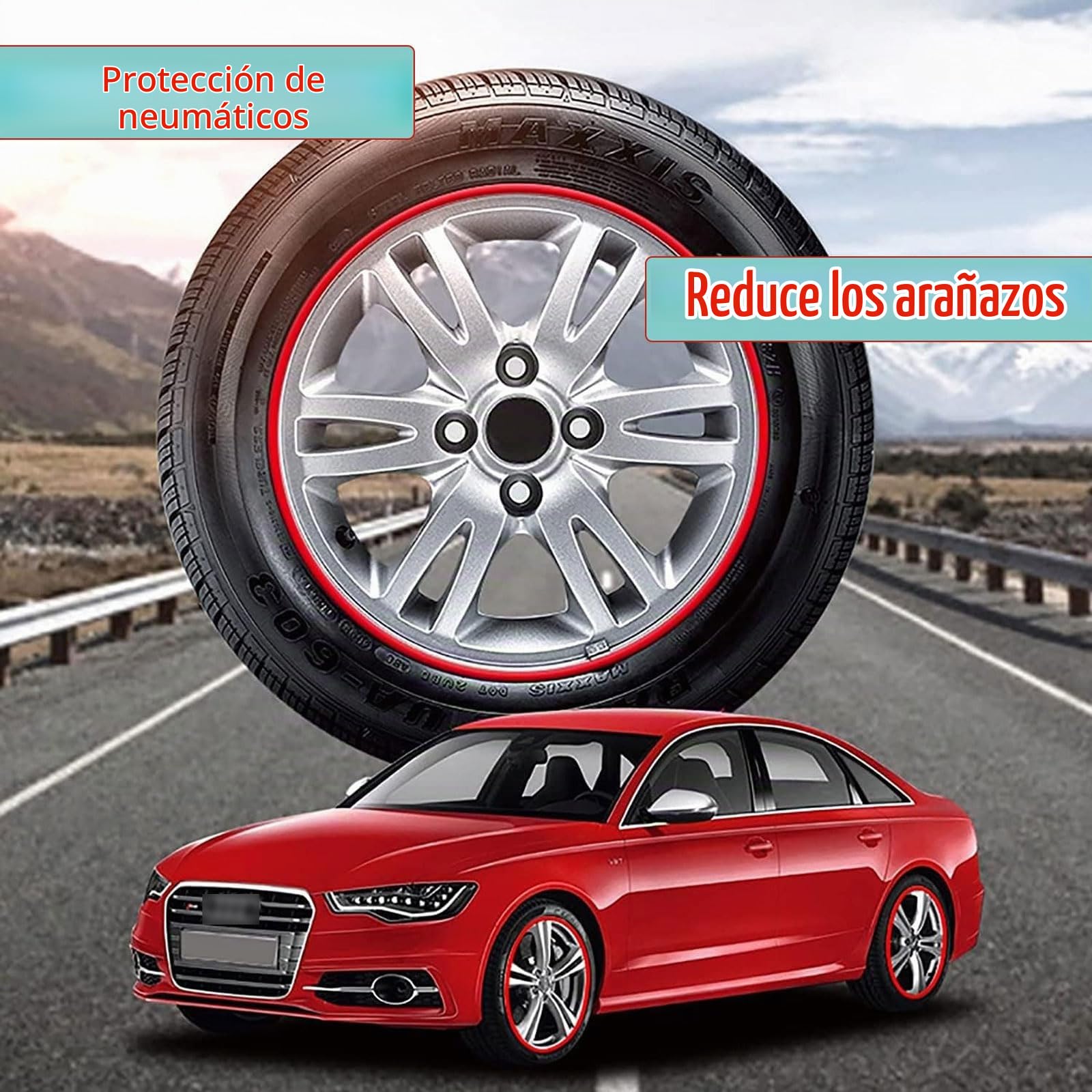 Protectores De Llantas De AleacióN,Protectores de Borde de Nailon para Llantas de aleación,16-21 Pulgadas Protector De Llanta De Coche,Juego de 4,Anti RasguñOs,Aplicable a Todos los Modelos