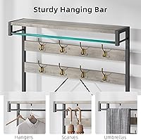 Vista 5 de Banco de zapatos de almacenamiento industrial, árbol de pasillo de 72 pulgadas con 8 ganchos para colgar