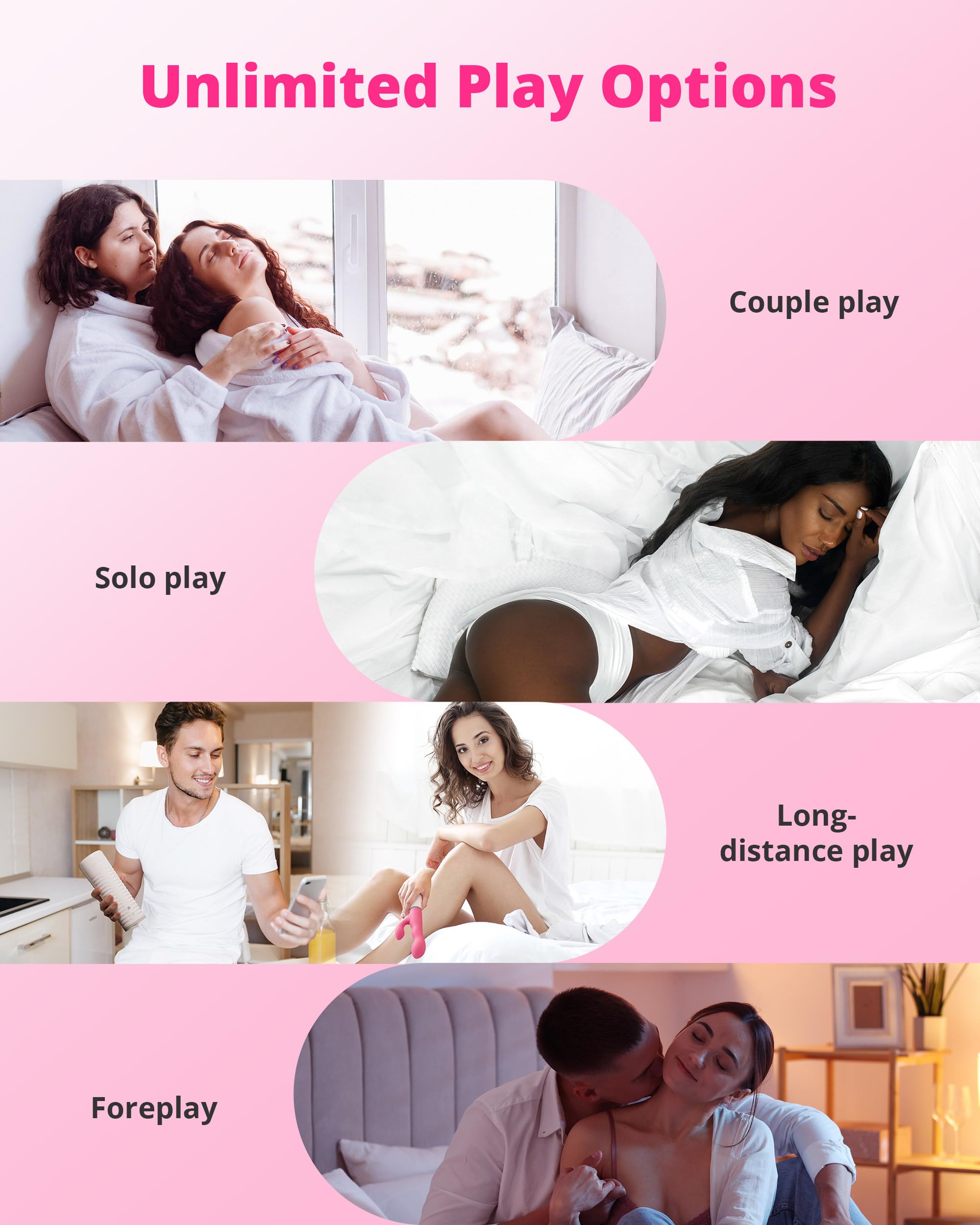 LOVENSE Nora Rabbit Vibrator with APP Control, Pink Vibrator Rabbit with Dual Motor, Clitoral Stimulator Dildo Massager, Sex Toys for Women with Smartphone Wireless