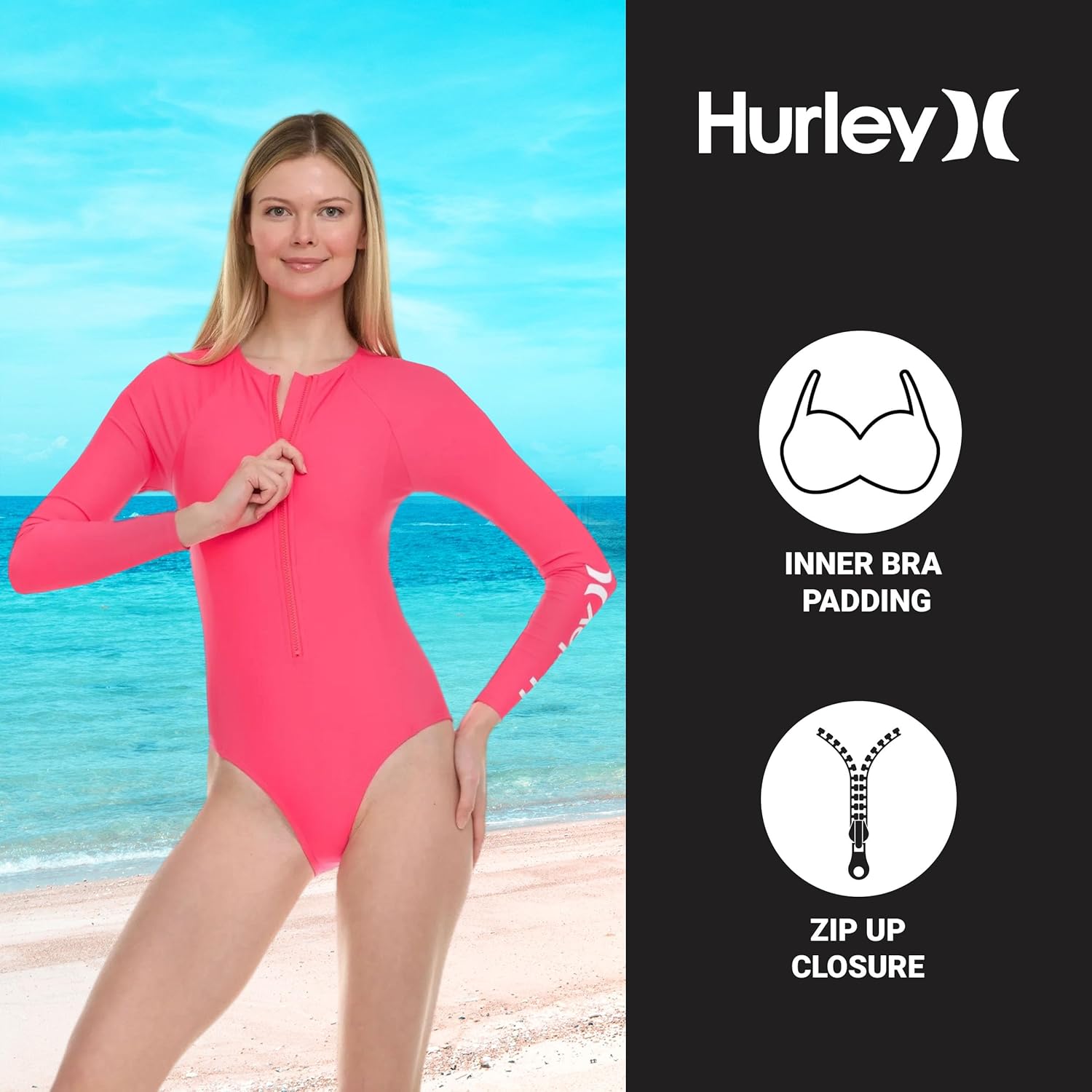 Hurley Maiô feminino de manga comprida, maiô feminino, maiô feminino, maiô FPS 50+ proteção UV em promoção! Veja a oferta e mais achadinhos de Moda praia 5 Hoje é o melhor dia para comprar Hurley Maiô feminino de manga comprida, maiô feminino, maiô feminino, maiô FPS 50+ proteção UV com aquele preço maroto! Promoção! Aproveite a oferta! 5