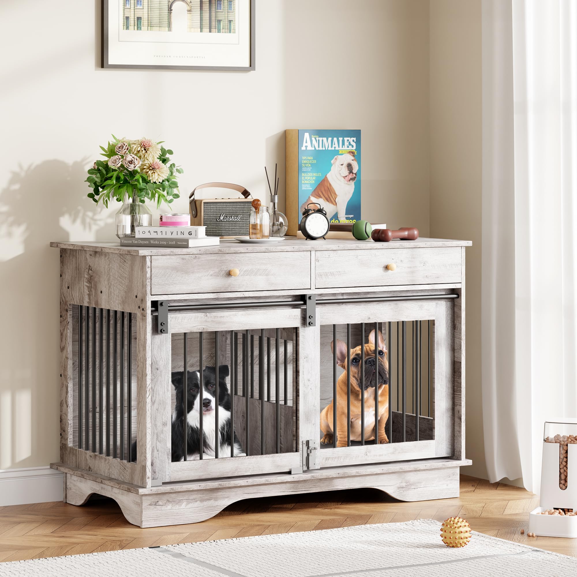 Picture of Snapklik.com : 47 In Dog Furniture Crate, Large Furniture Style Dog ...
