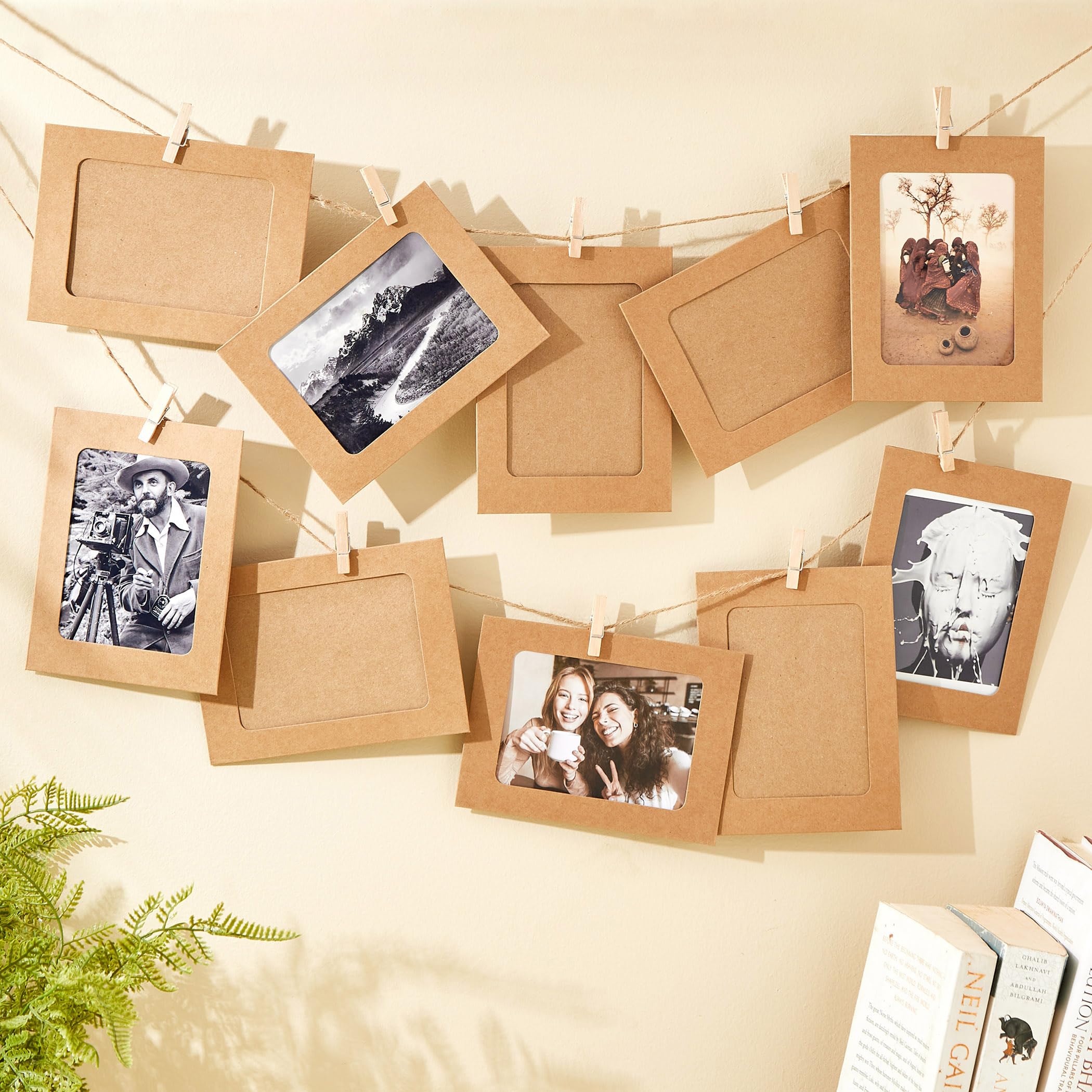 home centre corsica snapshot set of 10 paper hanging photo frames - 15x11.5cm