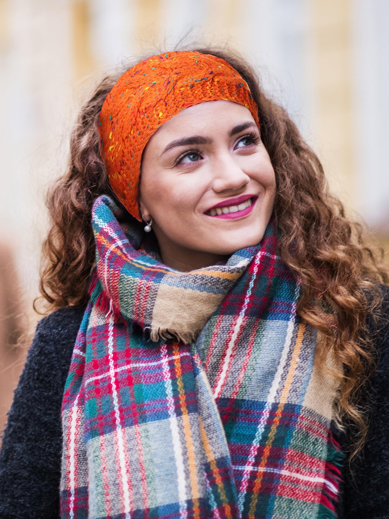 Geyoga Lot de 7 bandeaux d'hiver en tricot torsadé pour femme avec doublure en polaire pour temps froid (couleurs rétro)
